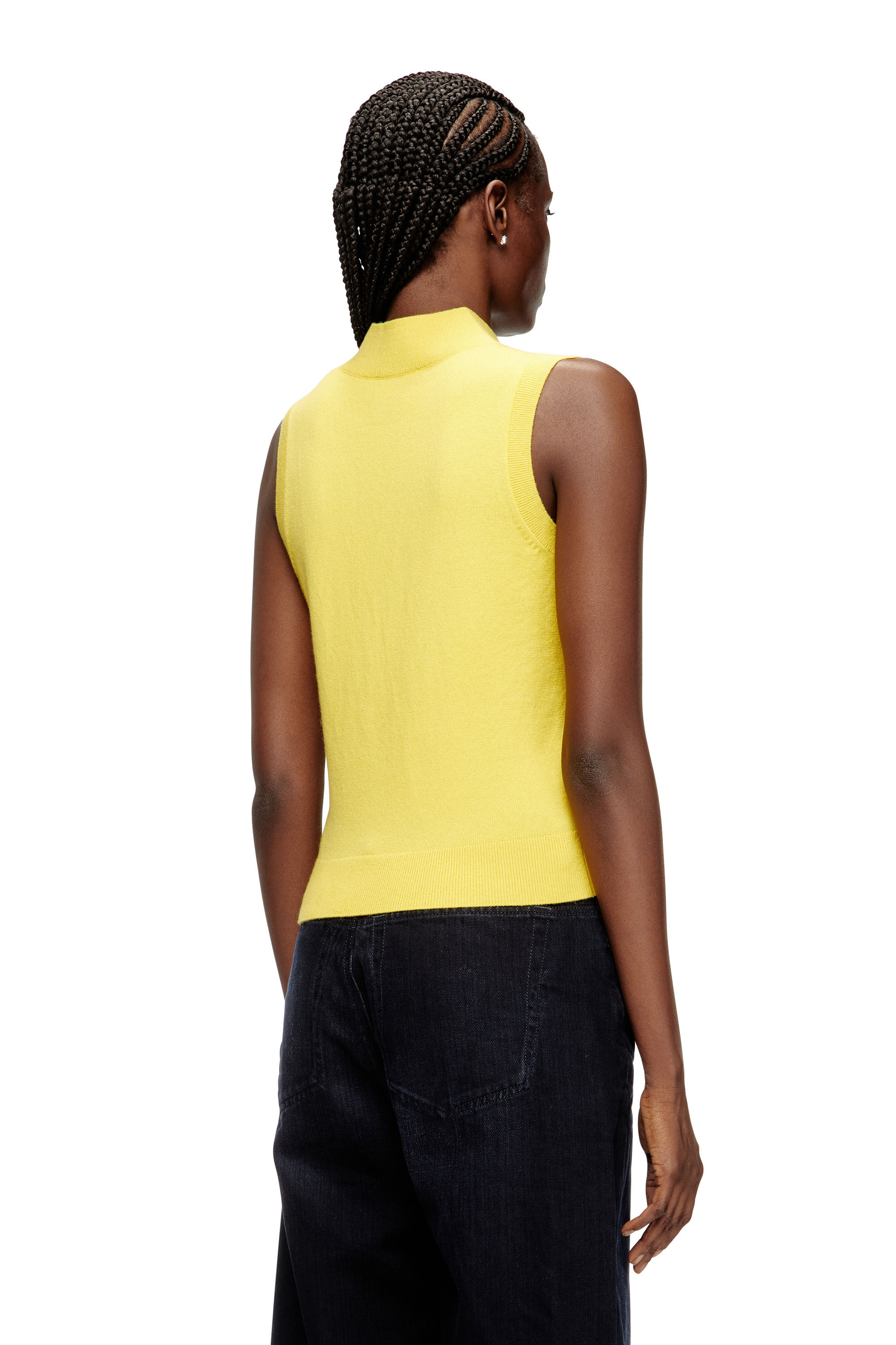Diesel - M-ROMKO-SL, Gilet à col roulé avec cut-out, en laine à motif losanges Femme in ToBeDefined - 4