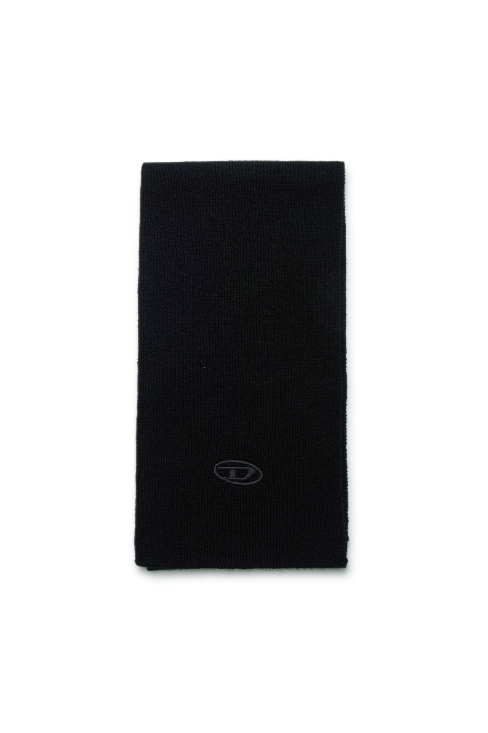 Diesel - RKCODERSCARF, Écharpe en laine mélangée avec logo Mixte in Noir - 1