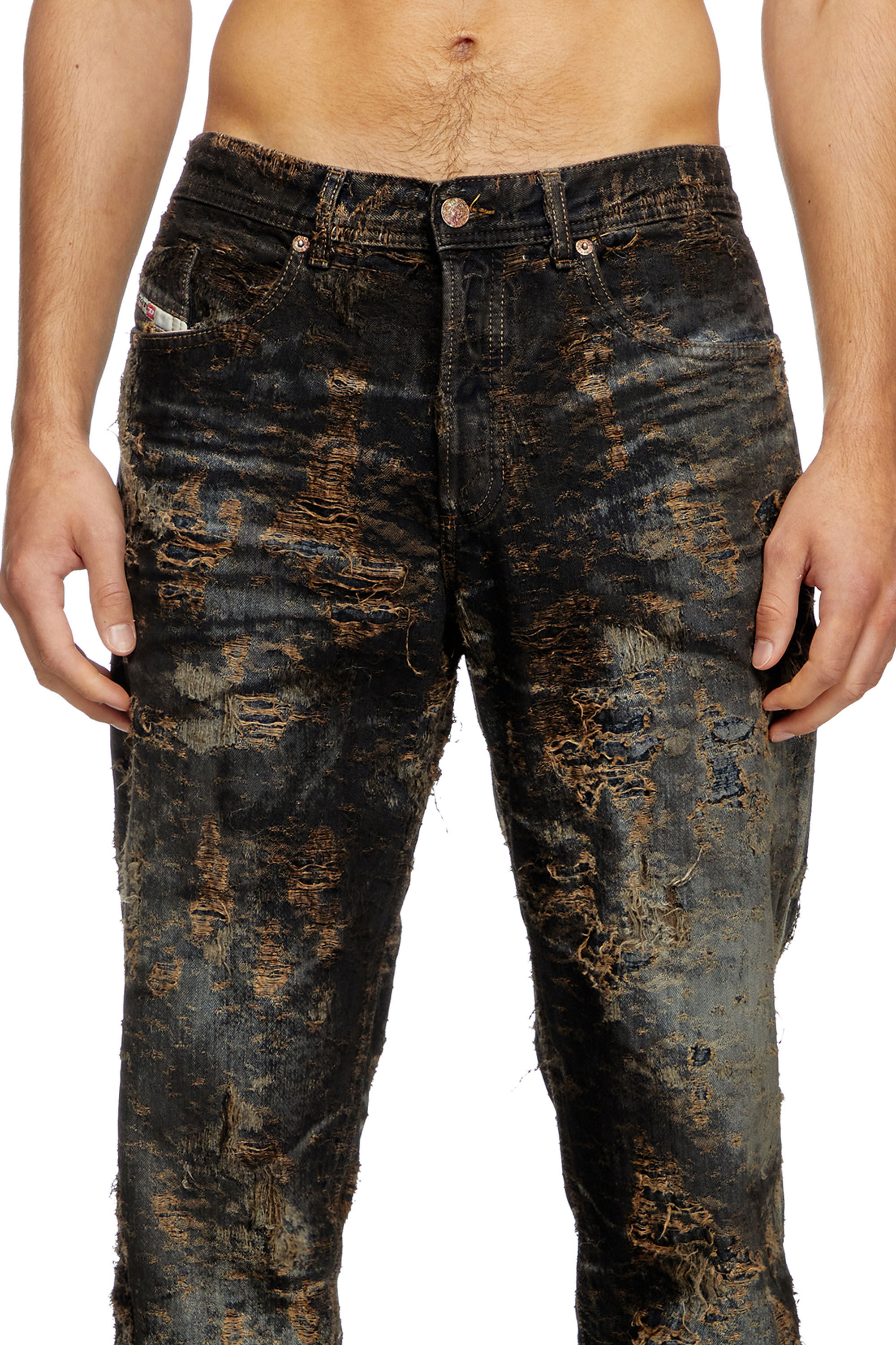 Diesel - Tapered Jeans 2023 D-Finitive 0ABCW Homme, Noir/Gris foncé - Image 5