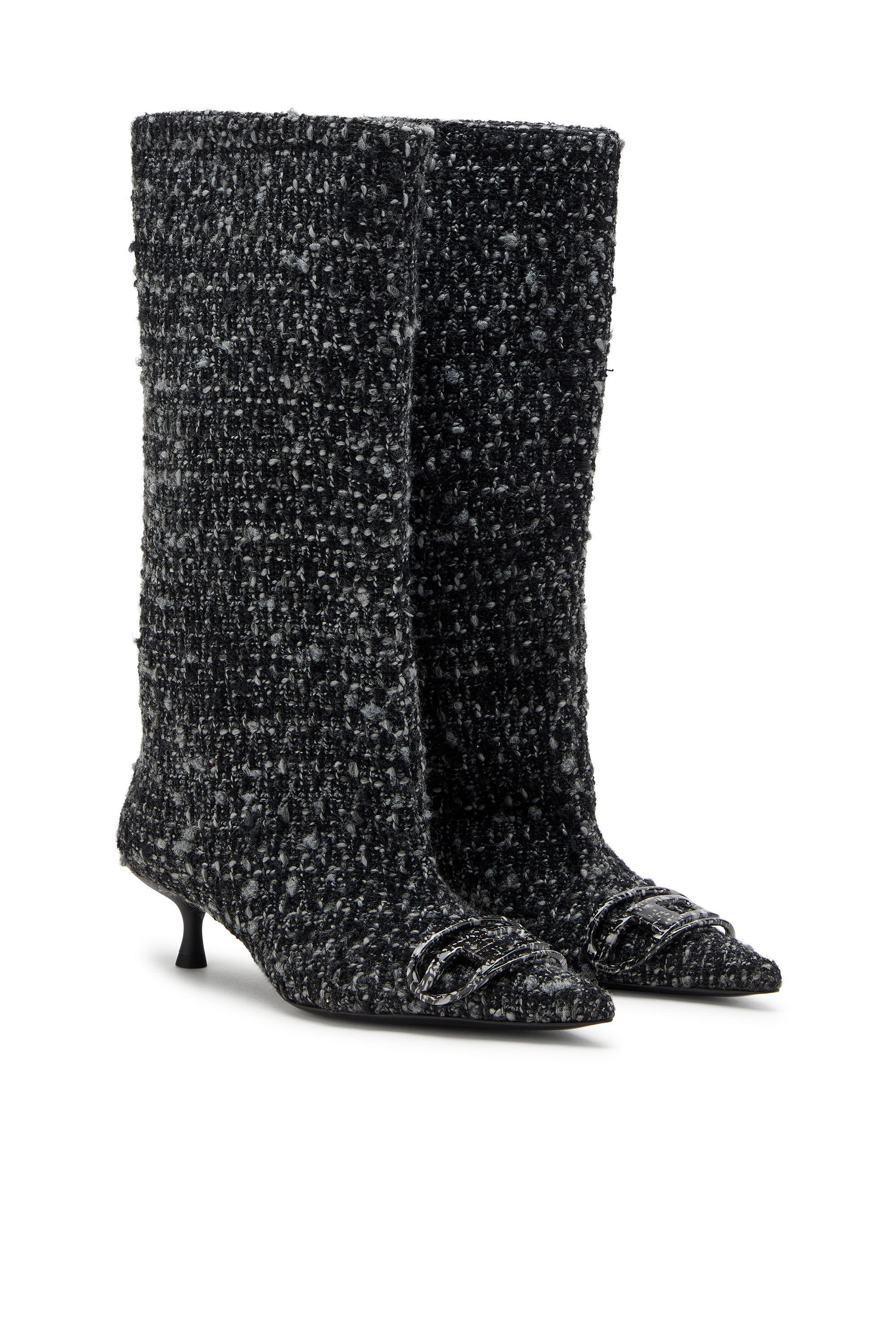 Diesel - D-VENUS 40 KB TUBE, Bottes hauteur genou en bouclé Femme in Noir - 2