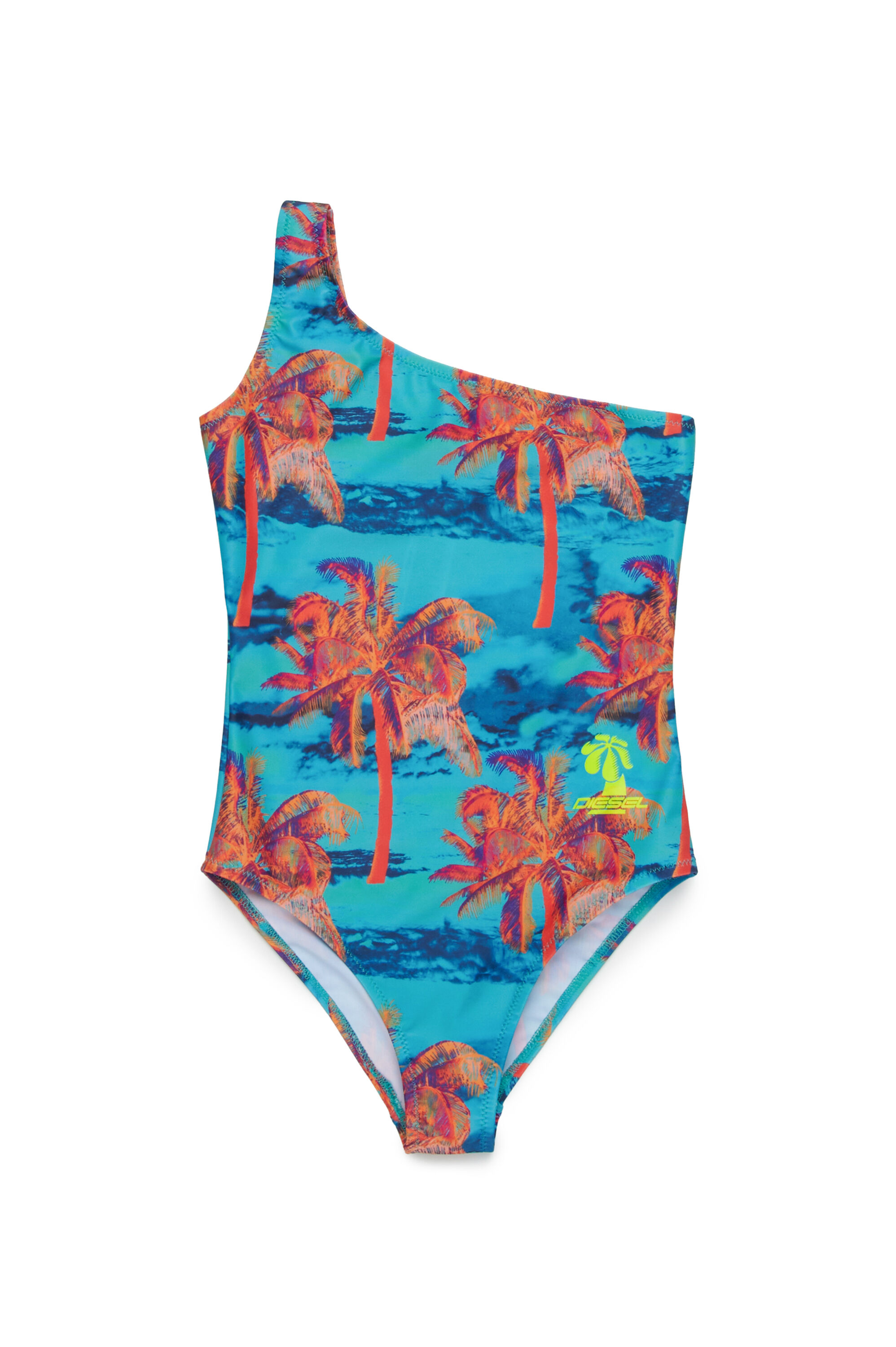 Diesel - MIARIS, Maillot de bain à une épaule avec des palmiers Femme in Polychrome - 1