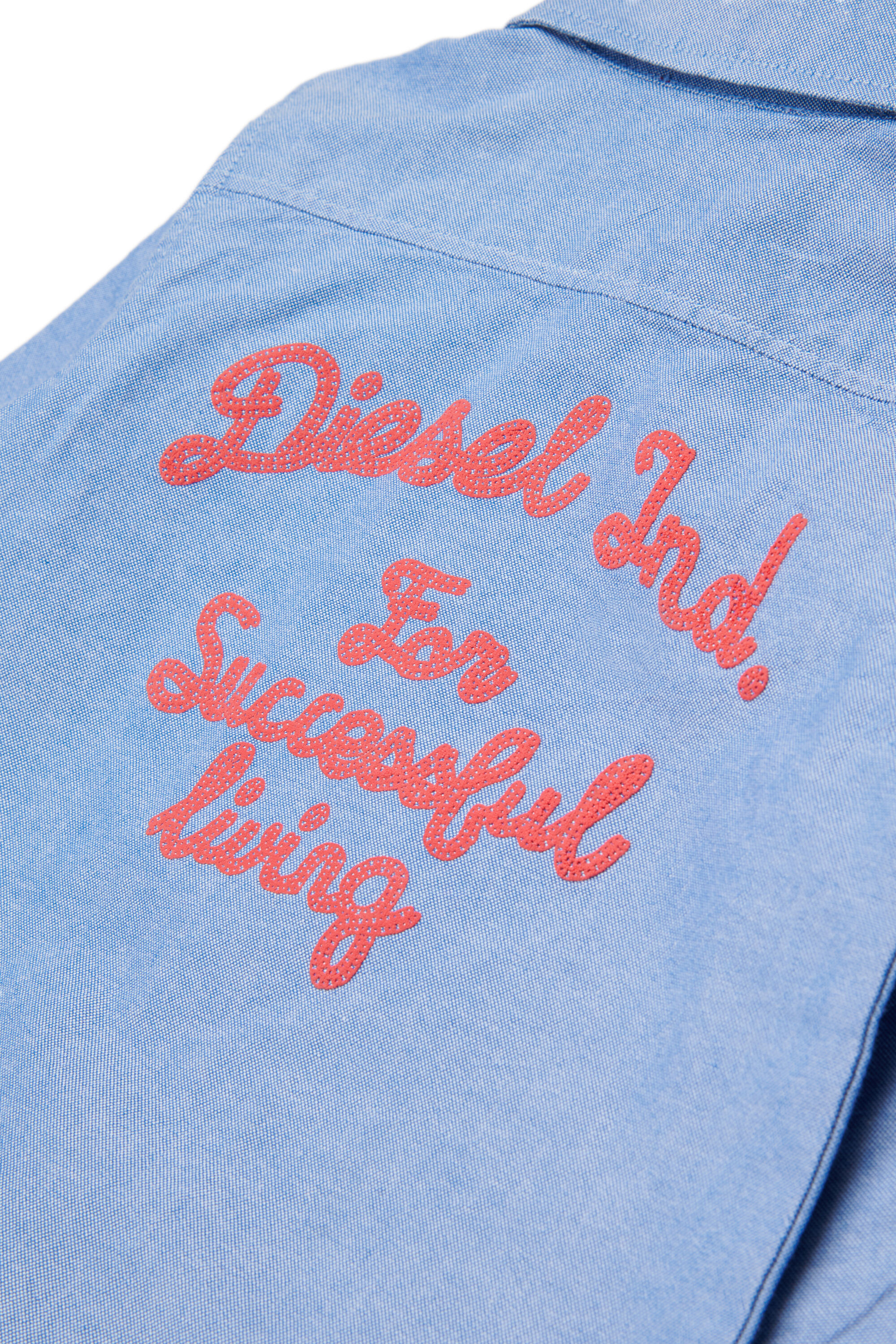 Diesel - CELB, Chemise avec dos brod&eacute; Homme in Bleu - 4