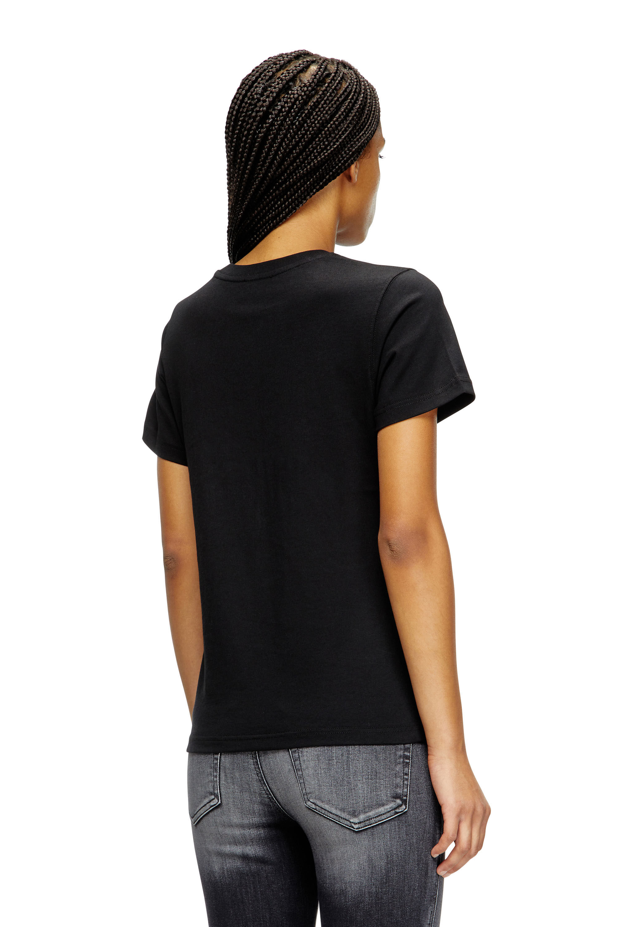 Diesel - T-REGS-OD-Q1, T-shirt regular fit avec Oval D Femme in Noir - 4