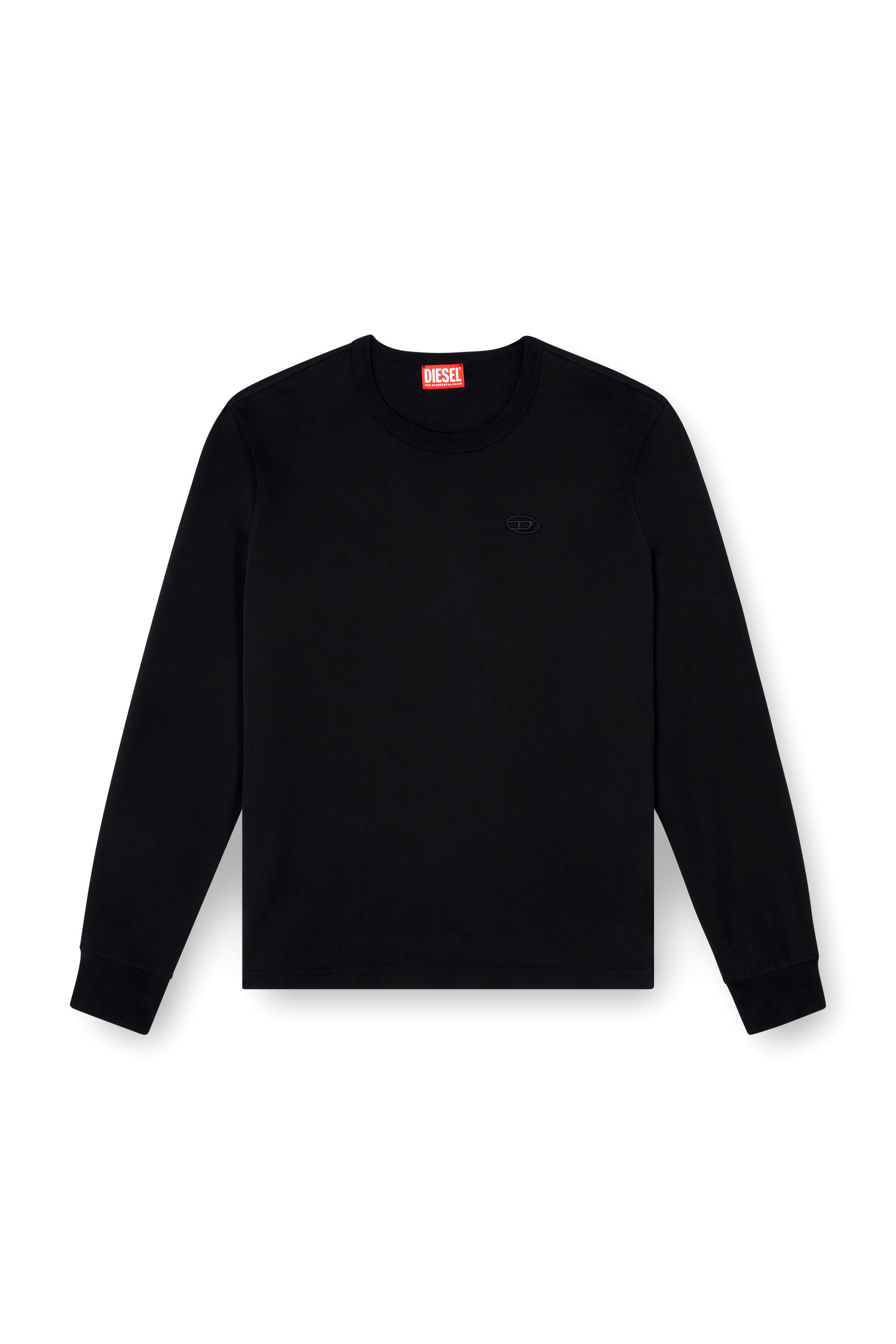 Diesel - T-ADJUST-LS-SLITS-R17, T-shirt à manches longues avec logo brodé Homme in Noir - 2