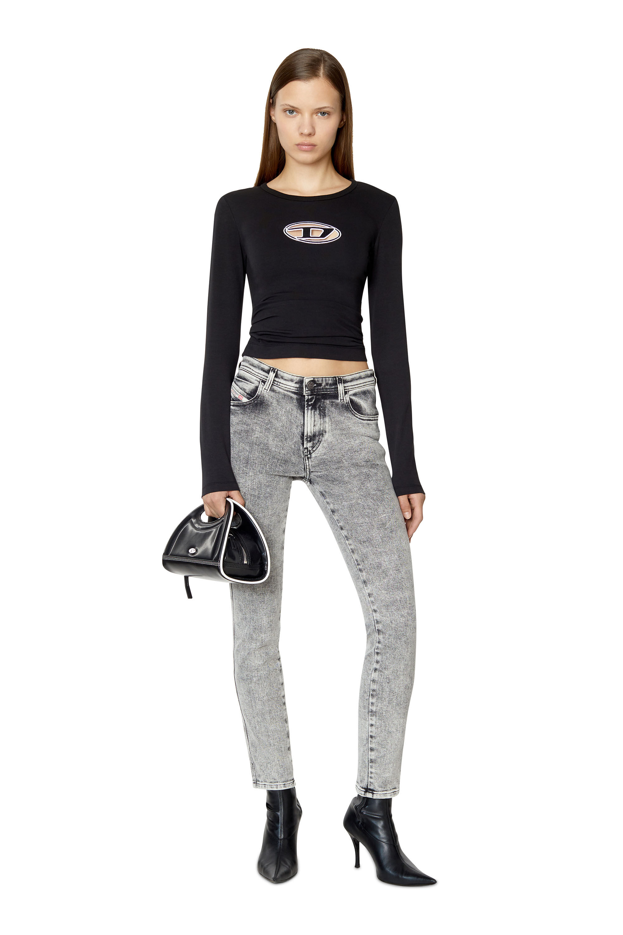 T-ANGIE Women's Long-sleeve cotton T-shirt, cut-out logo
