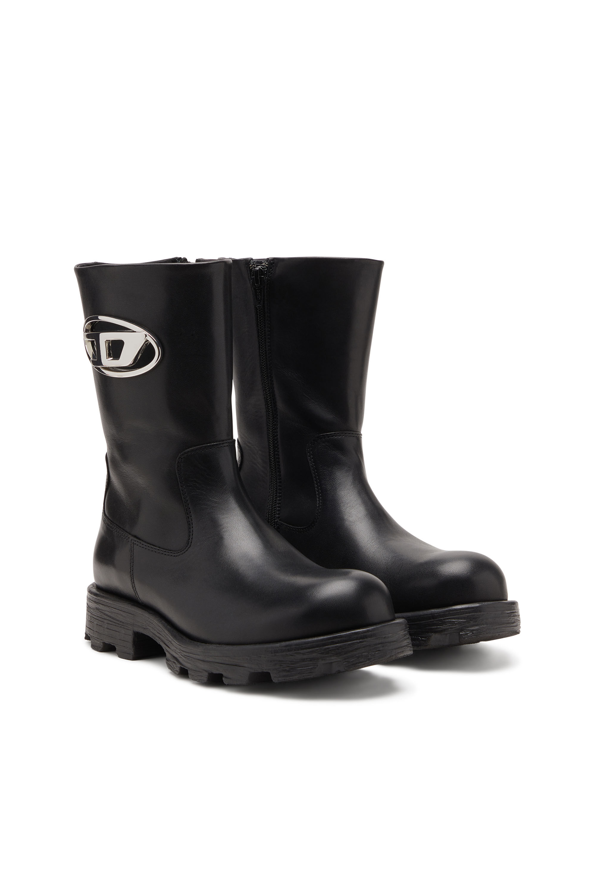 Women's D-Hammer-Biker boots in shiny leather | Black | Diesel