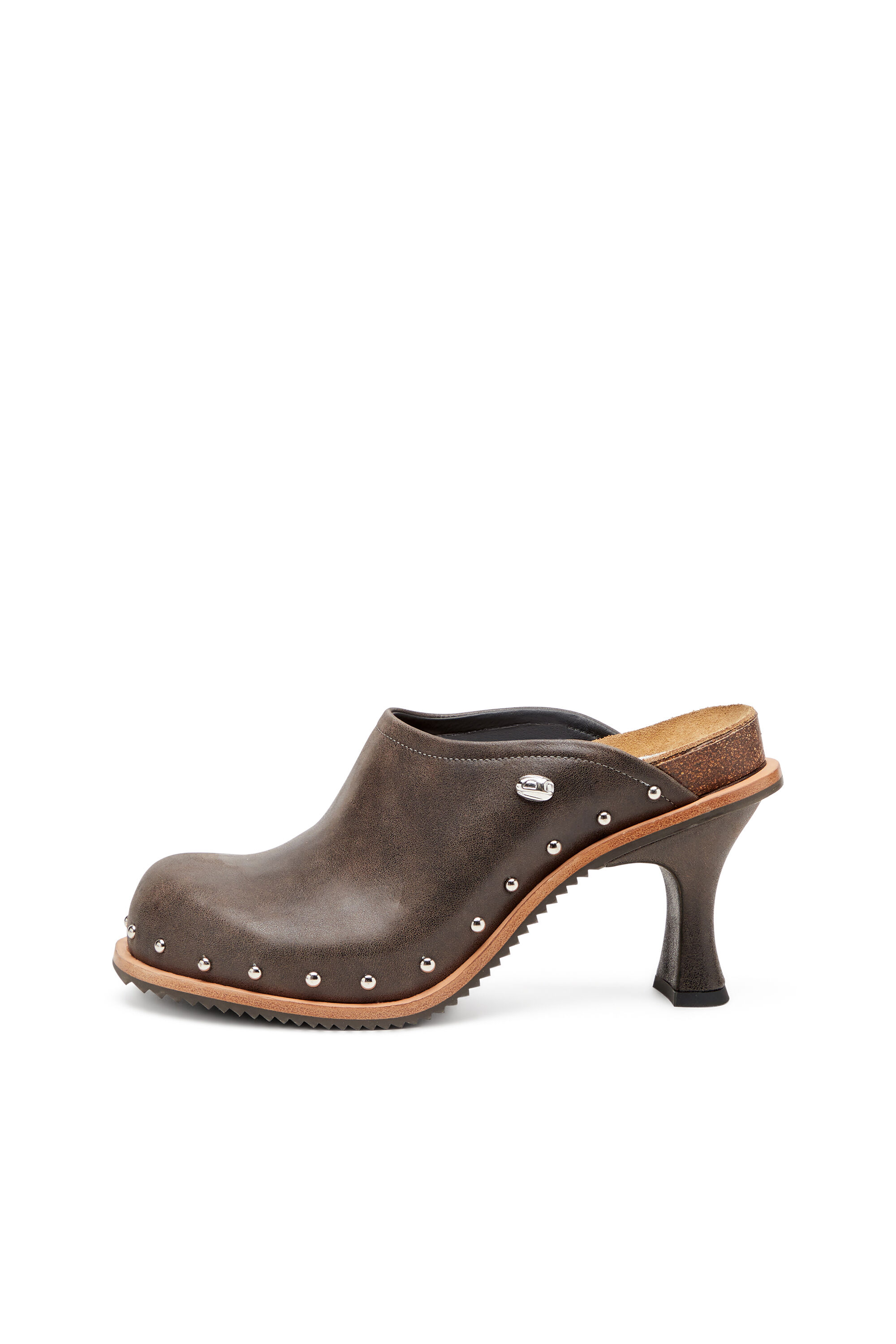 Diesel - D-WOODSTOCK ML CLOG W, D-Woodstock-Mules en cuir cloutées Femme in Marron - 7