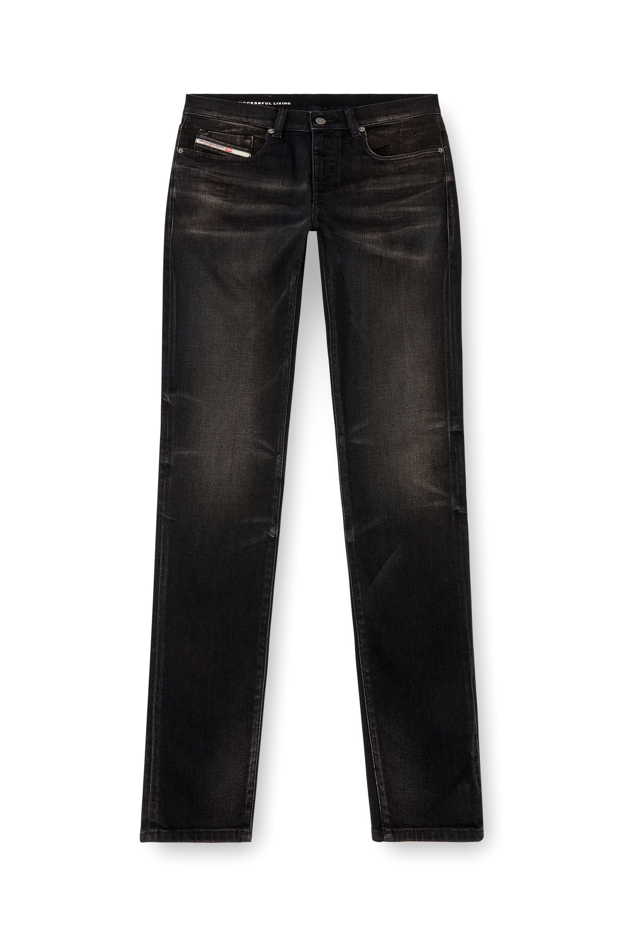 Diesel - Homme Slim Jeans 2019 D-Strukt 09J53, Noir/Gris foncé - Image 2