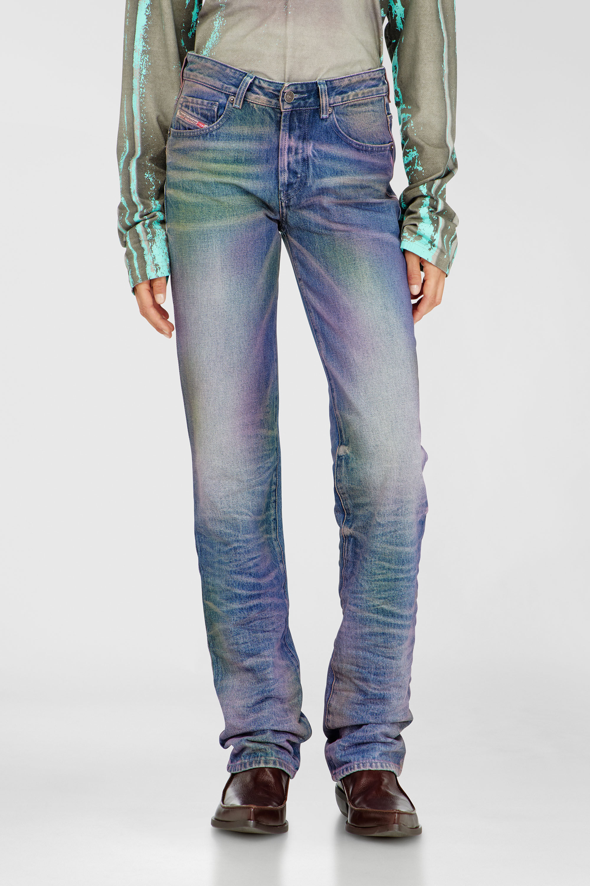 Diesel - Regular Jeans D-Lie 007FW Femme, Polychrome/Bleu - Image 4