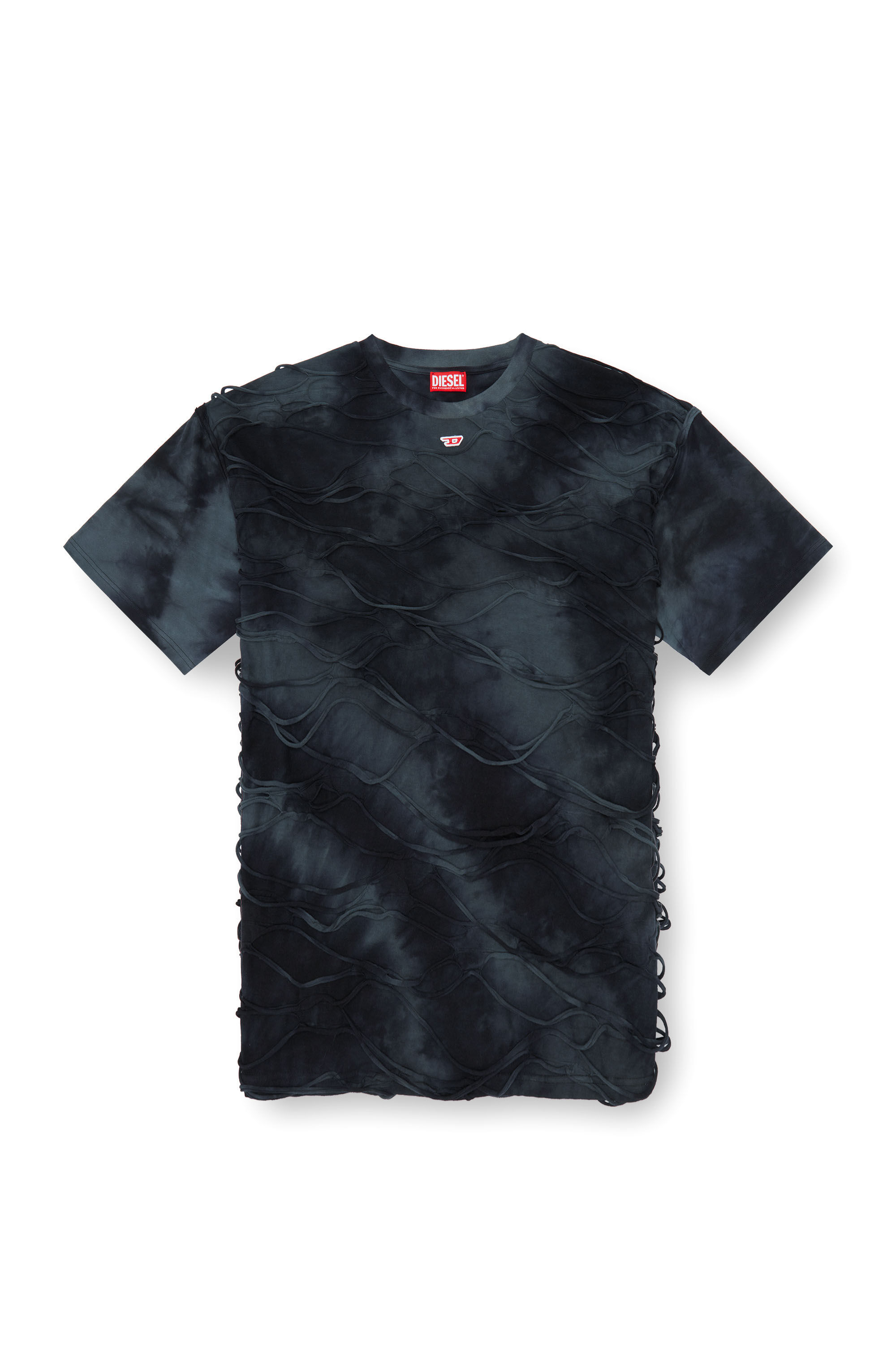 Diesel - T-BOXKET, Homme T-shirt avec fils flottants in Noir - Image 2