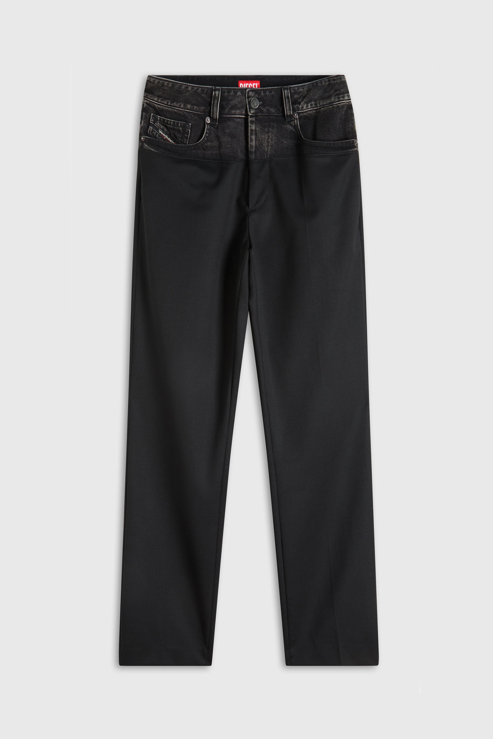 Diesel - P-LOGAN, Pantalon avec sections en denim et tailleur Homme in Noir - 2