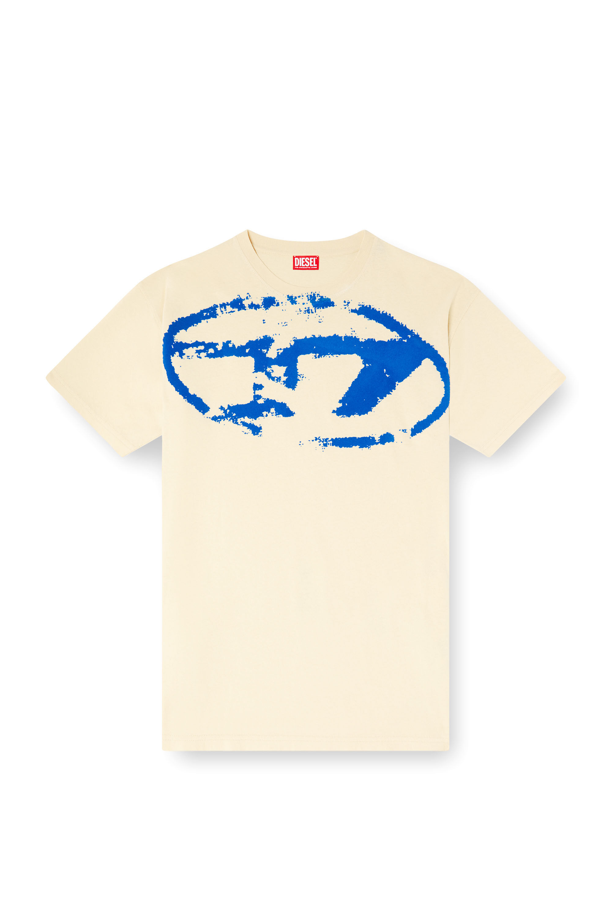 Diesel - T-BOXT-N14, T-shirt avec logo floqué effet vieilli Homme in Marron - 2