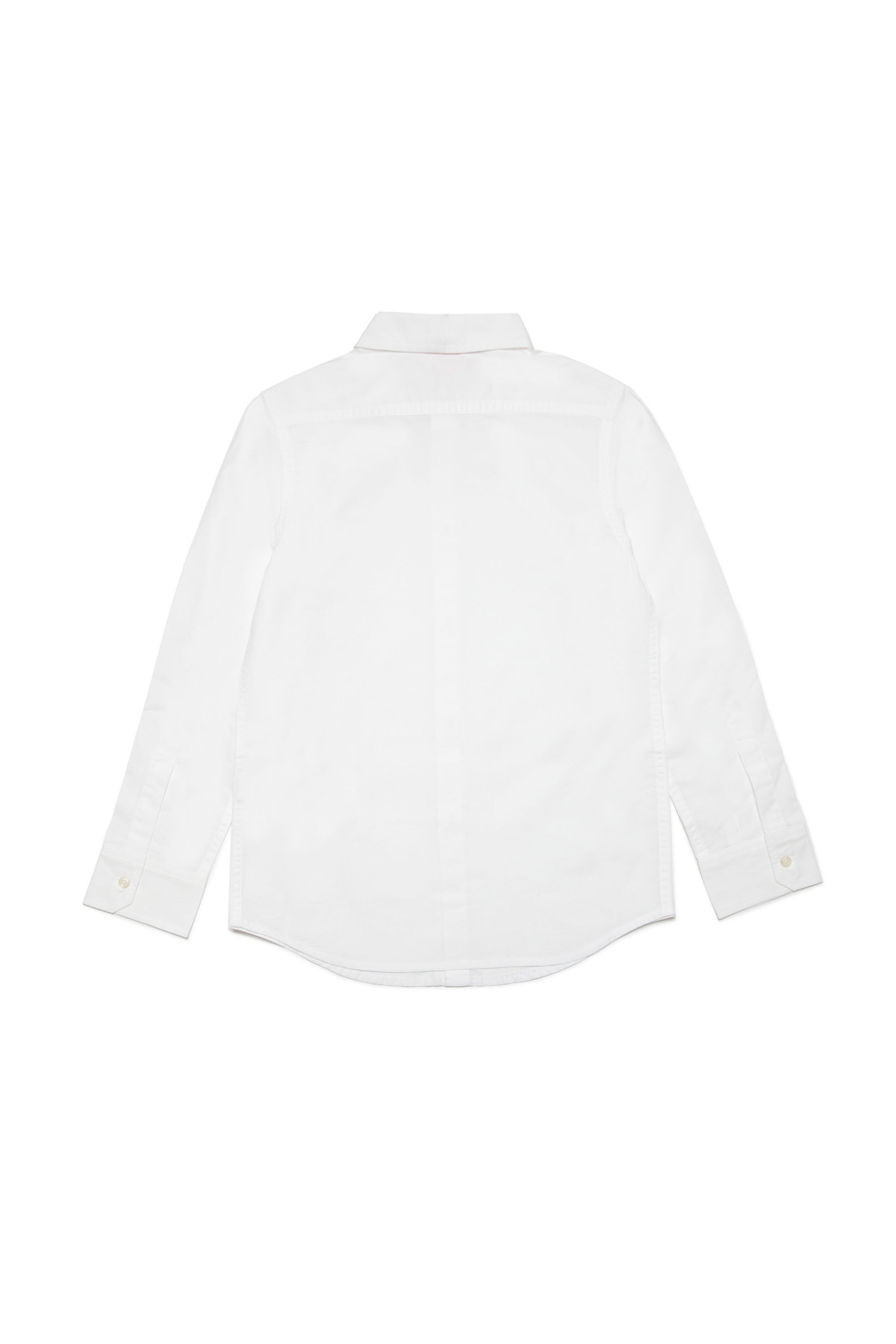 Diesel - CPING, Chemise en popeline de coton avec col à logo Homme in Blanc - 2