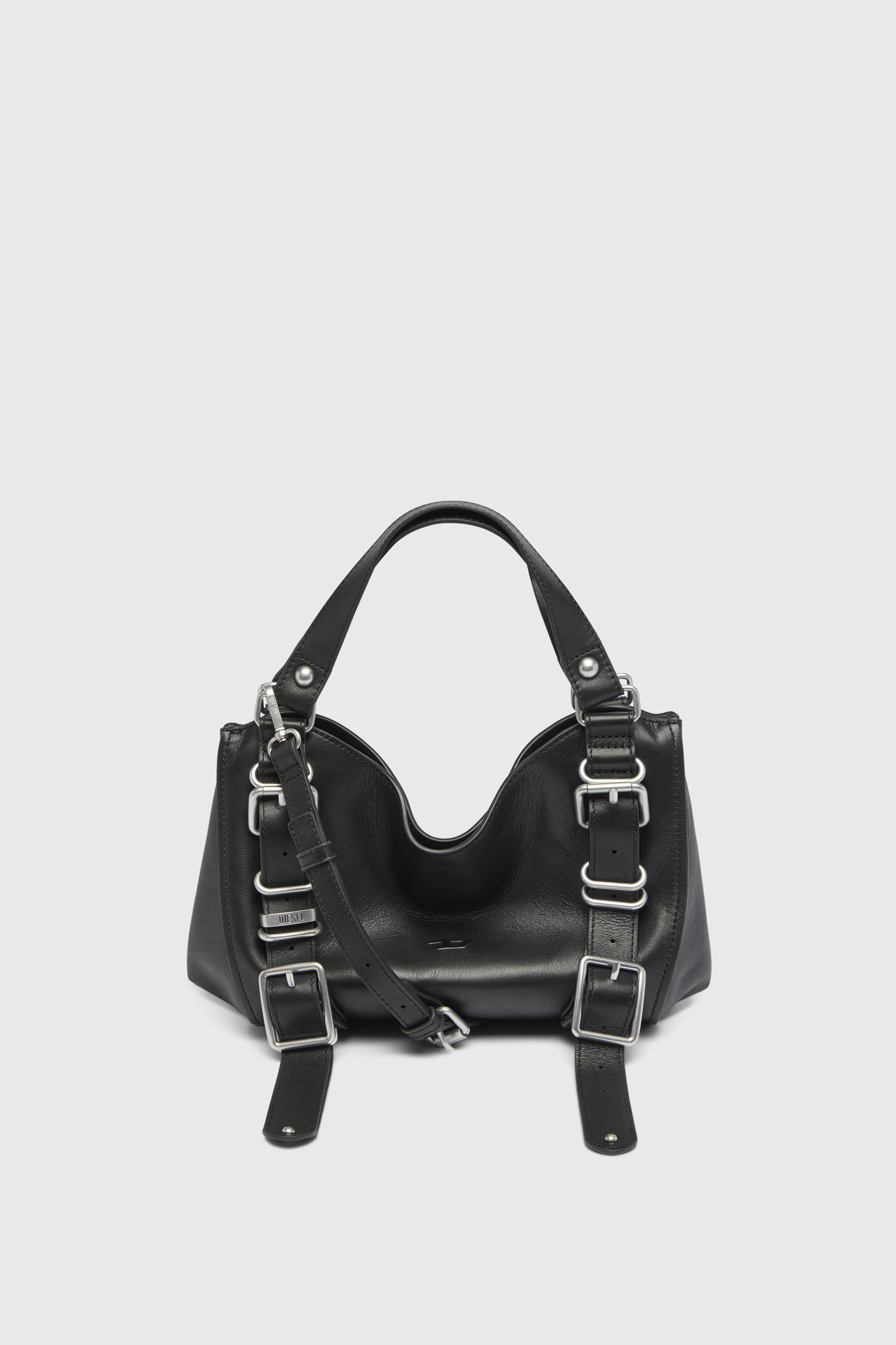 Diesel - D-ONE TOPHANDLE S, Woman's D-One-Small top-handle bag in treated leather in Black - 2
