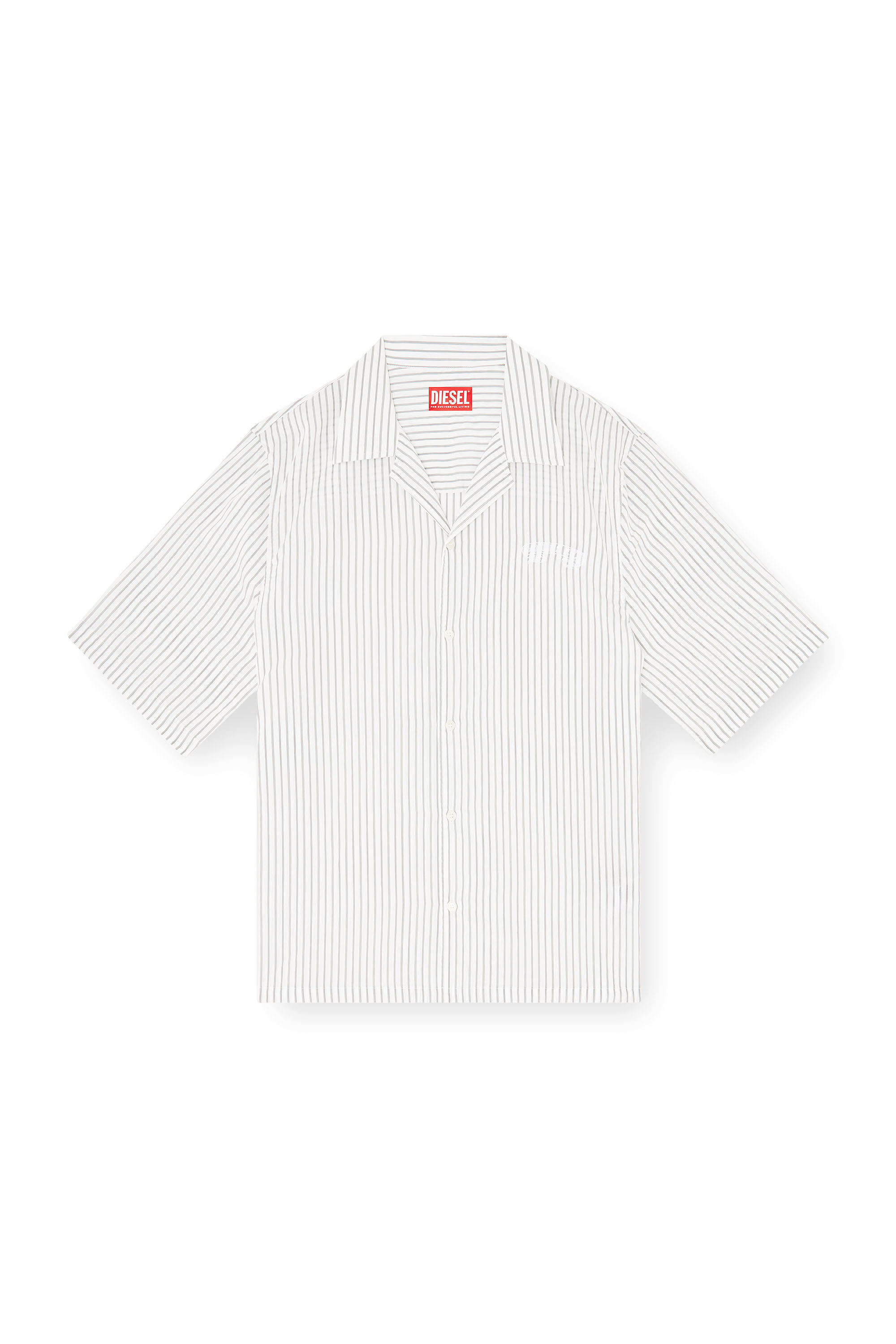Diesel - S-MAC-EFBV, Chemise &agrave; manches courtes en modal &agrave; rayures fines Homme in Polychrome - 2