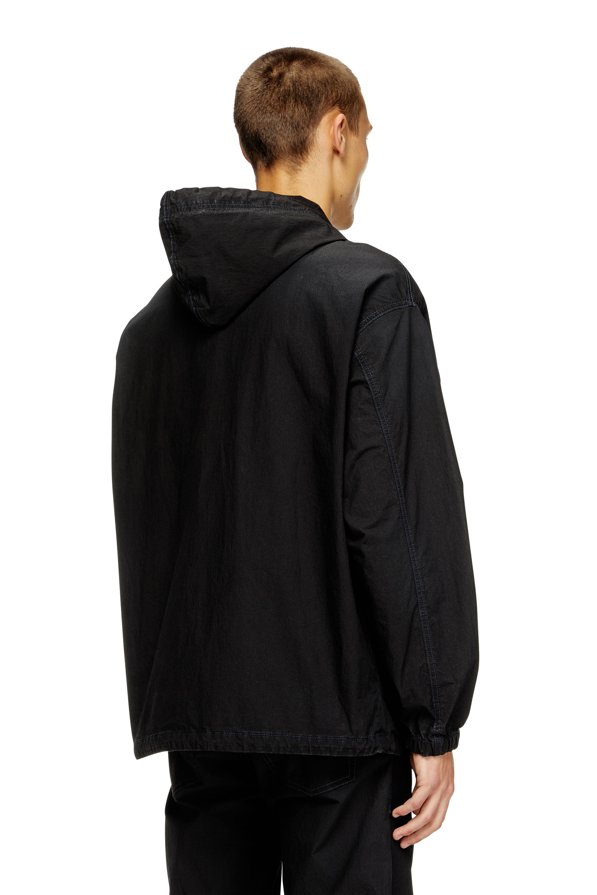 Diesel - D-WYNNY JOGG, Veste technique à capuche en tissu JoggJeans Homme in Noir - 3