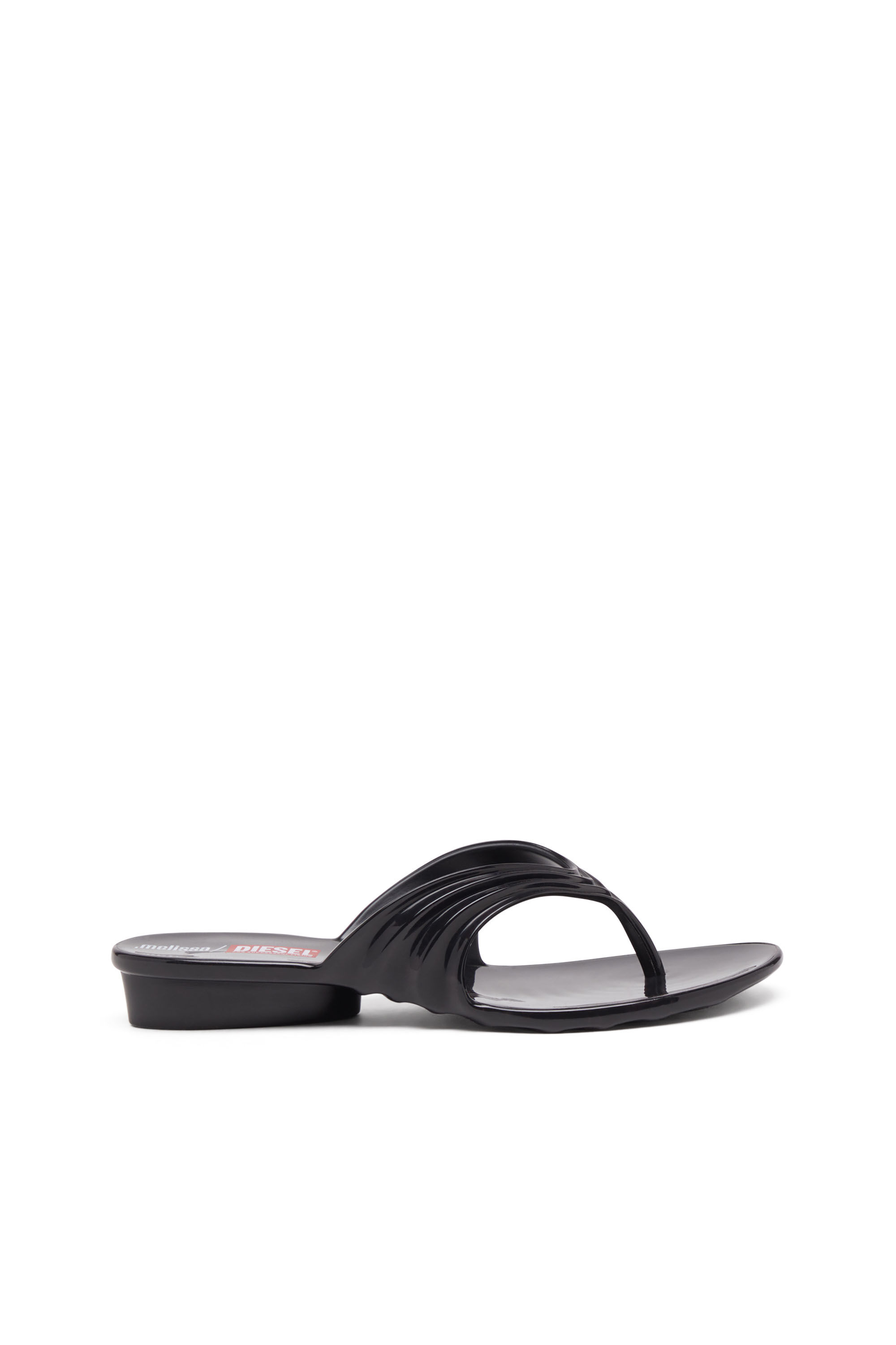 Diesel - MELISSA QUANTUM THONG, Tong sculpturale en Melflex&reg; Femme in Noir - 1