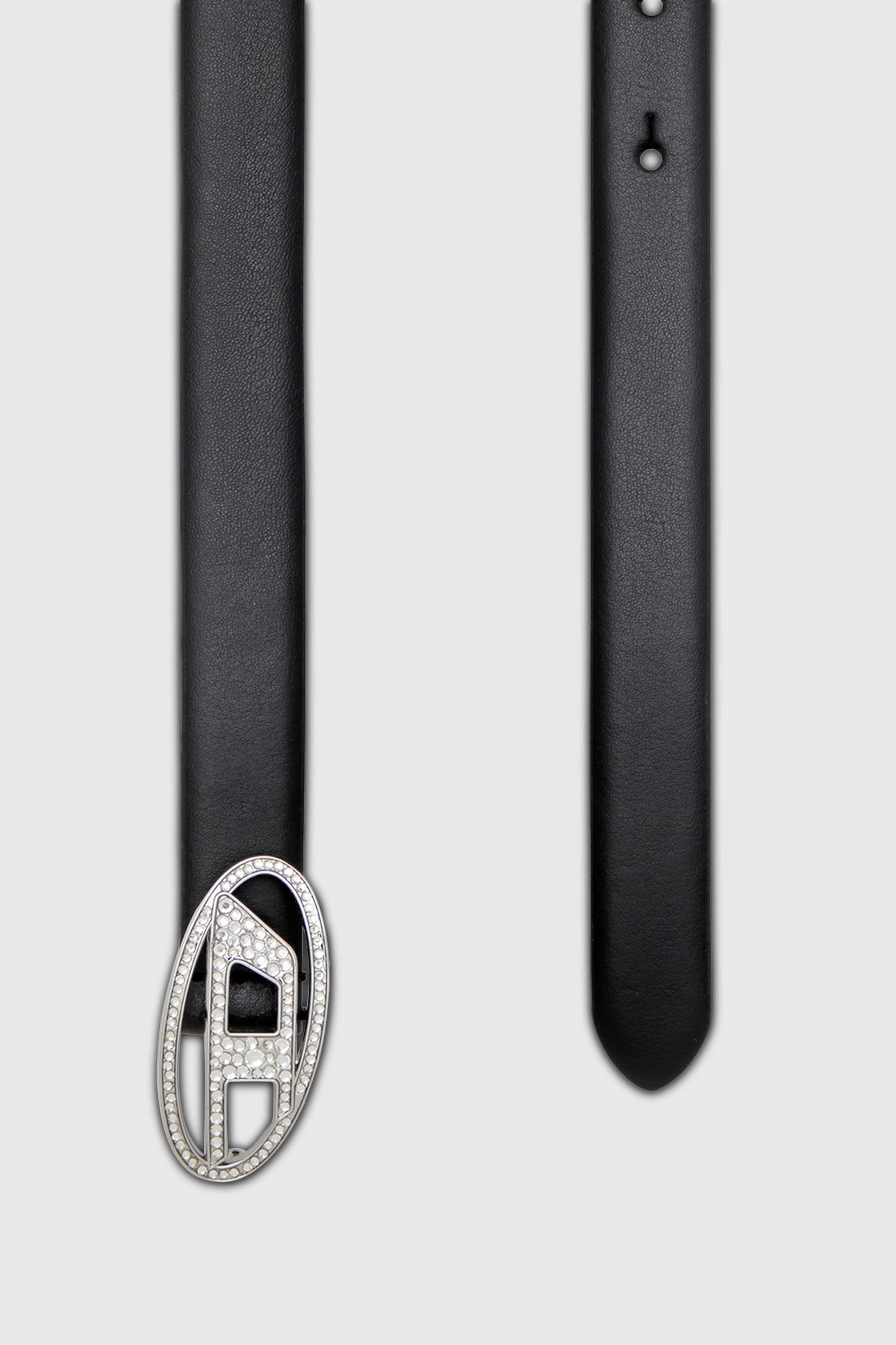 Diesel - B-1DR STRASS 20, Ceinture 1.9 cm fine en cuir avec boucle en cristal Femme in Noir - 2