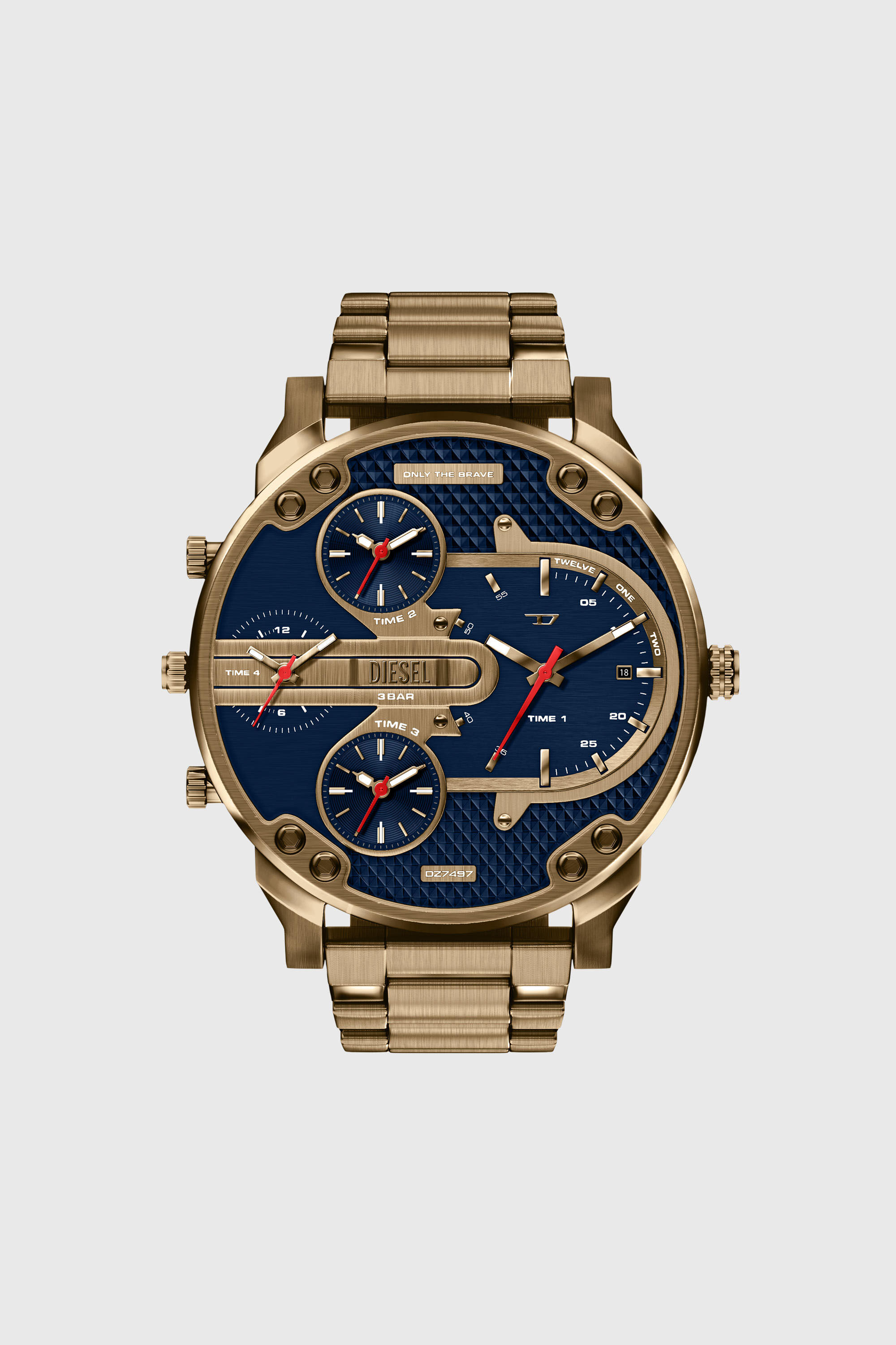 Diesel - DZ7497 WATCH, Montre Mr. Daddy Slim avec date en acier inoxydable finition or vieilli Homme in Dor&eacute; - 1