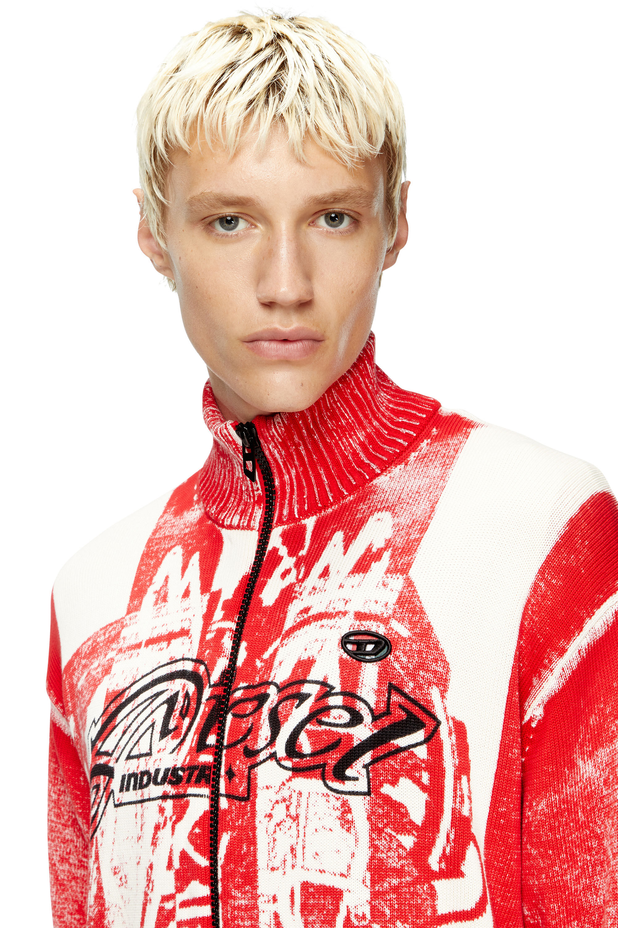 Diesel - K-OLIBA-JKT, Cardigan zippé à rayures, imprimé à l'intérieur Homme in Polychrome - 5