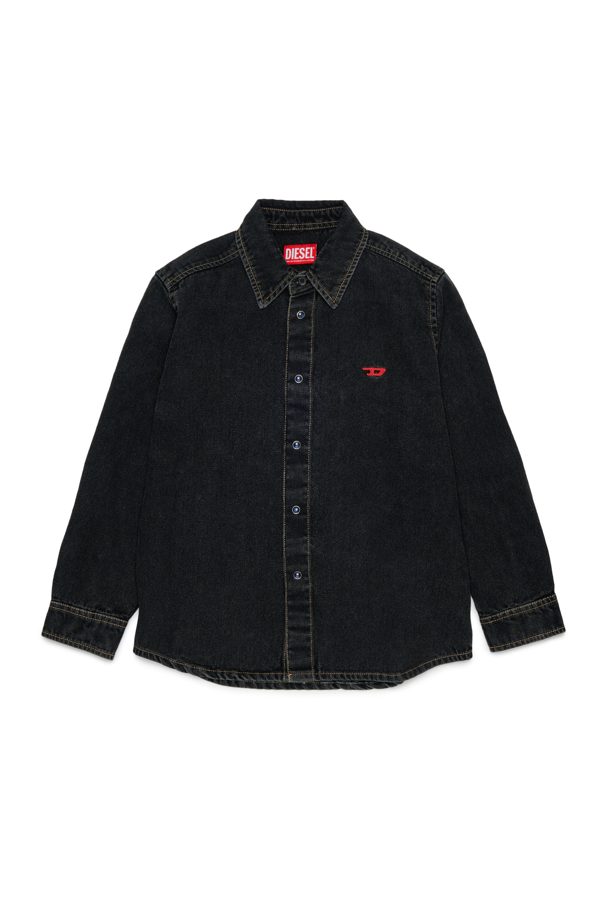 Diesel - CSIMPLY-OVER, Chemise en denim avec broderie logo D Homme in Noir - 1
