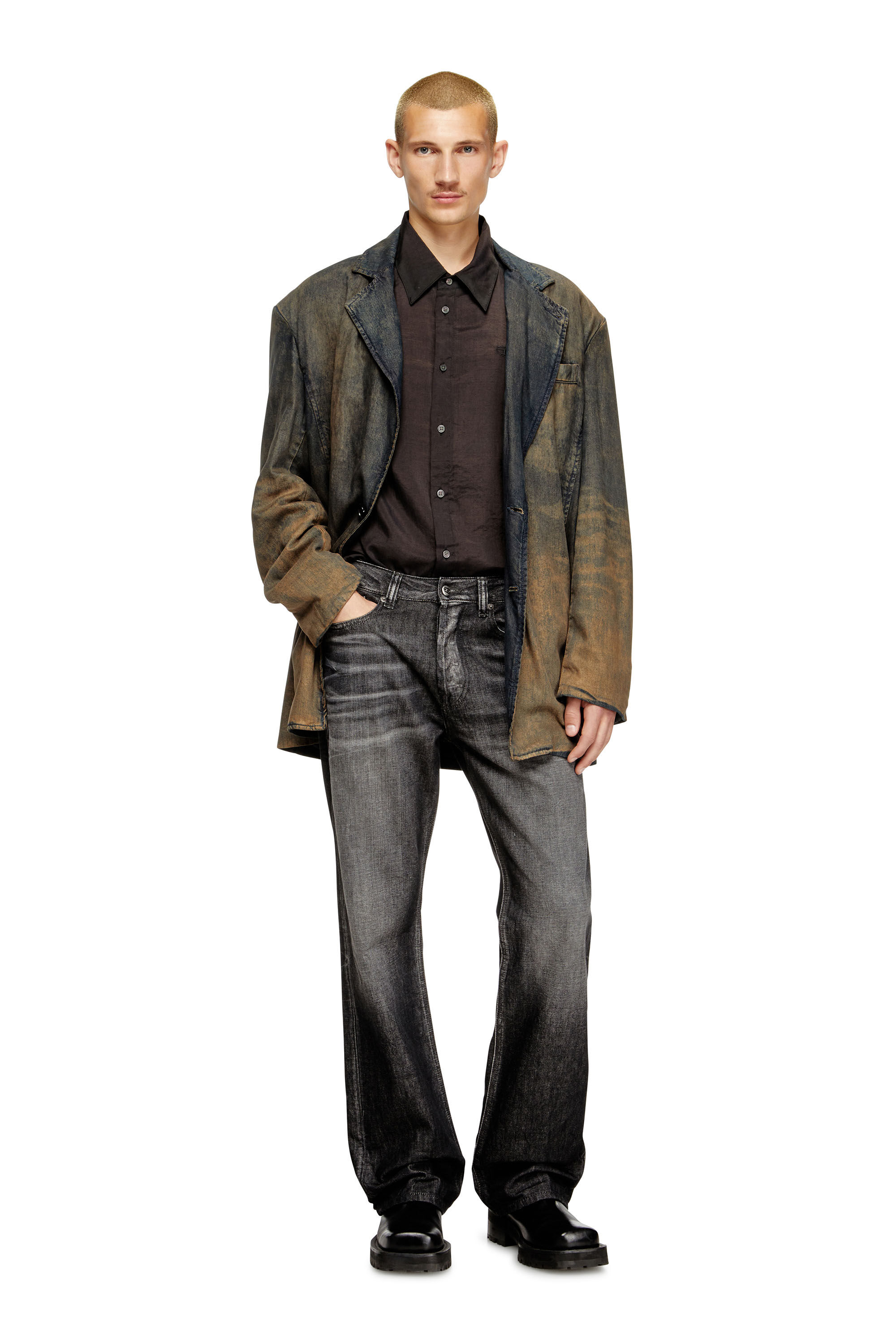 Diesel - Man's Relaxed Jeans 1980 D-Eeper 09M63, Black/Dark grey - 1