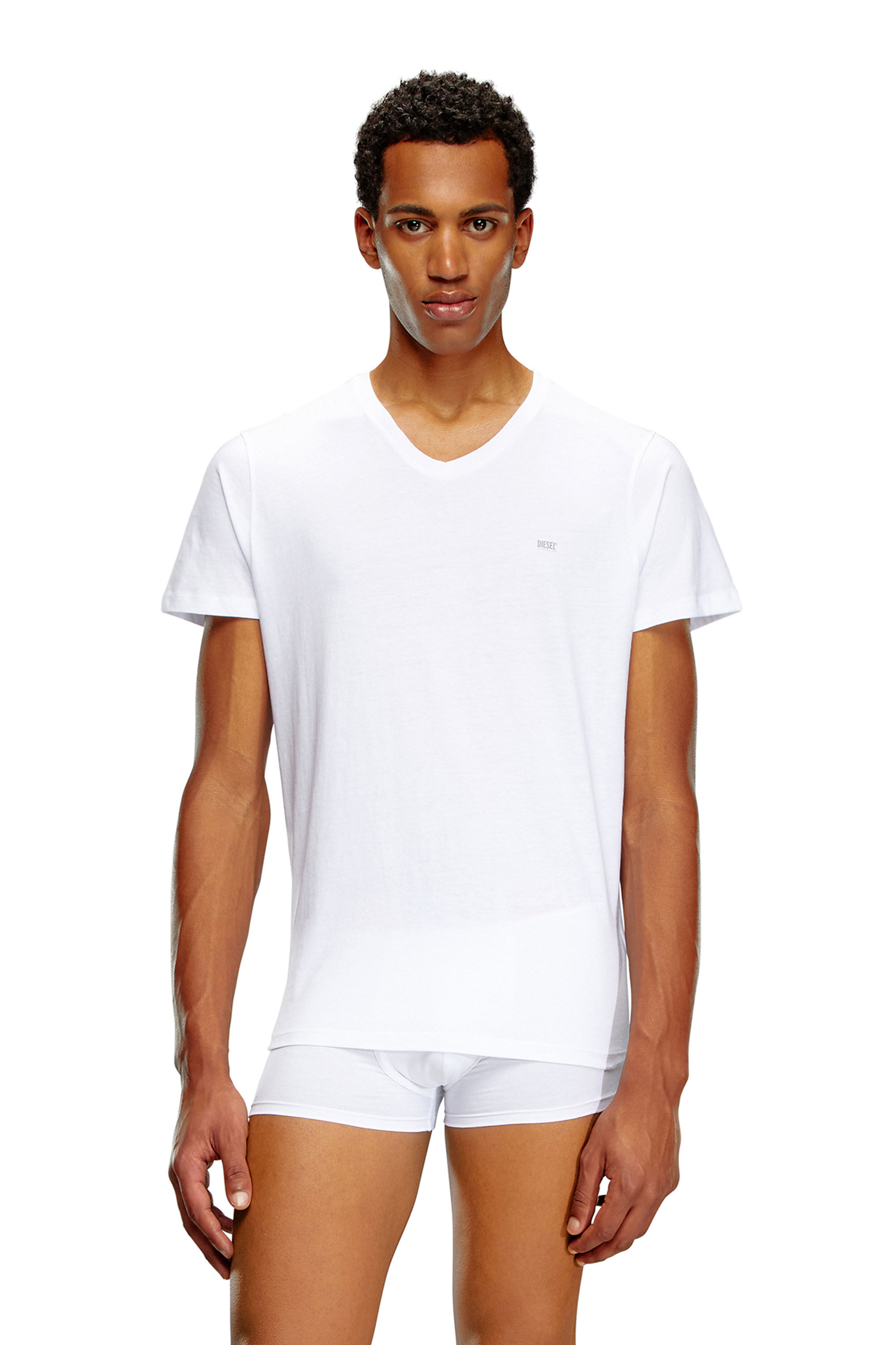 Diesel - UMTEE-MICHAEL3PACK, Homme Lot de trois T-shirts avec col en V in Blanc - Image 3