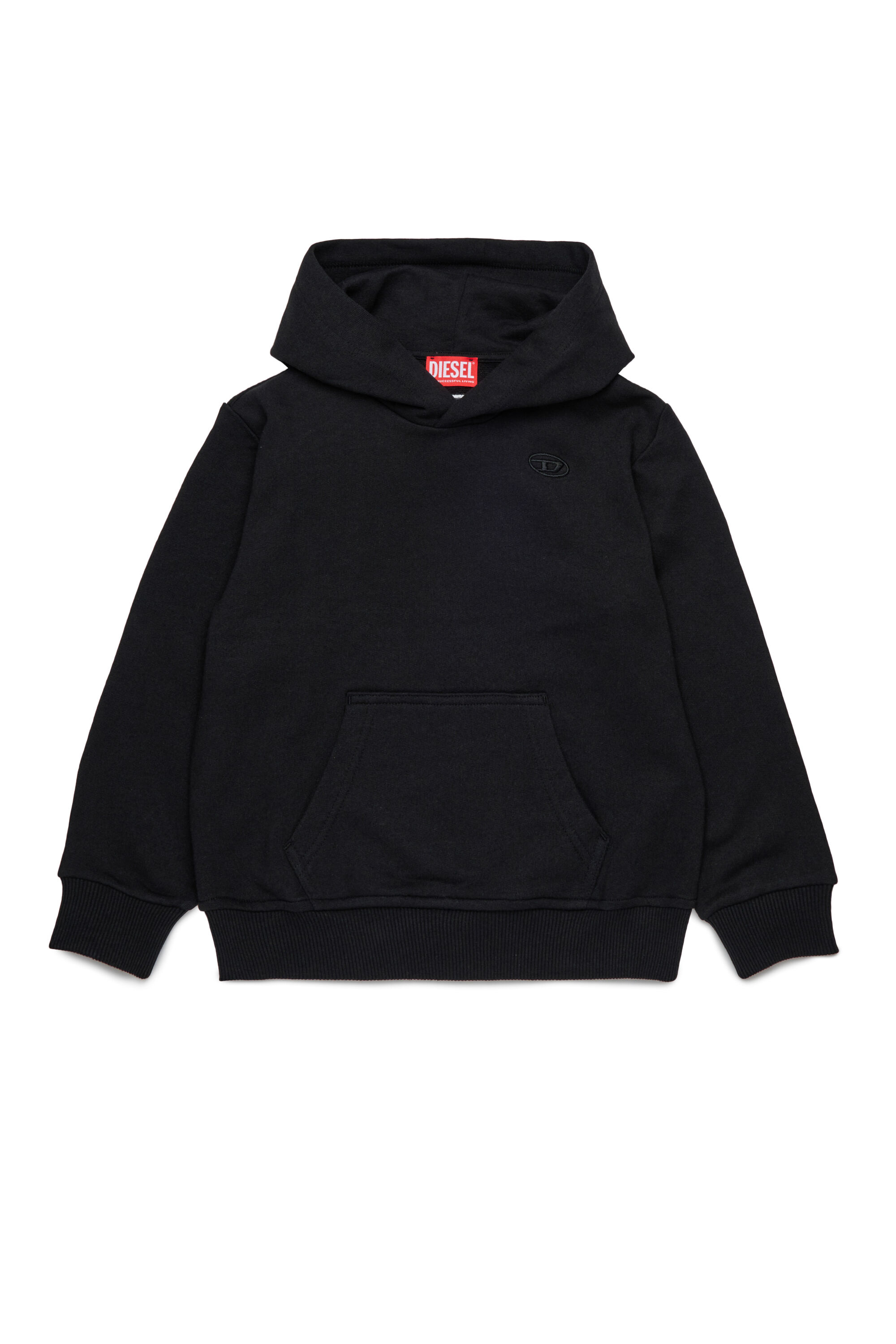 Diesel - SMACSHOODMEGOVALD OVER, Sweat-shirt à capuche avec mega broderie Oval D Homme in Noir - 1