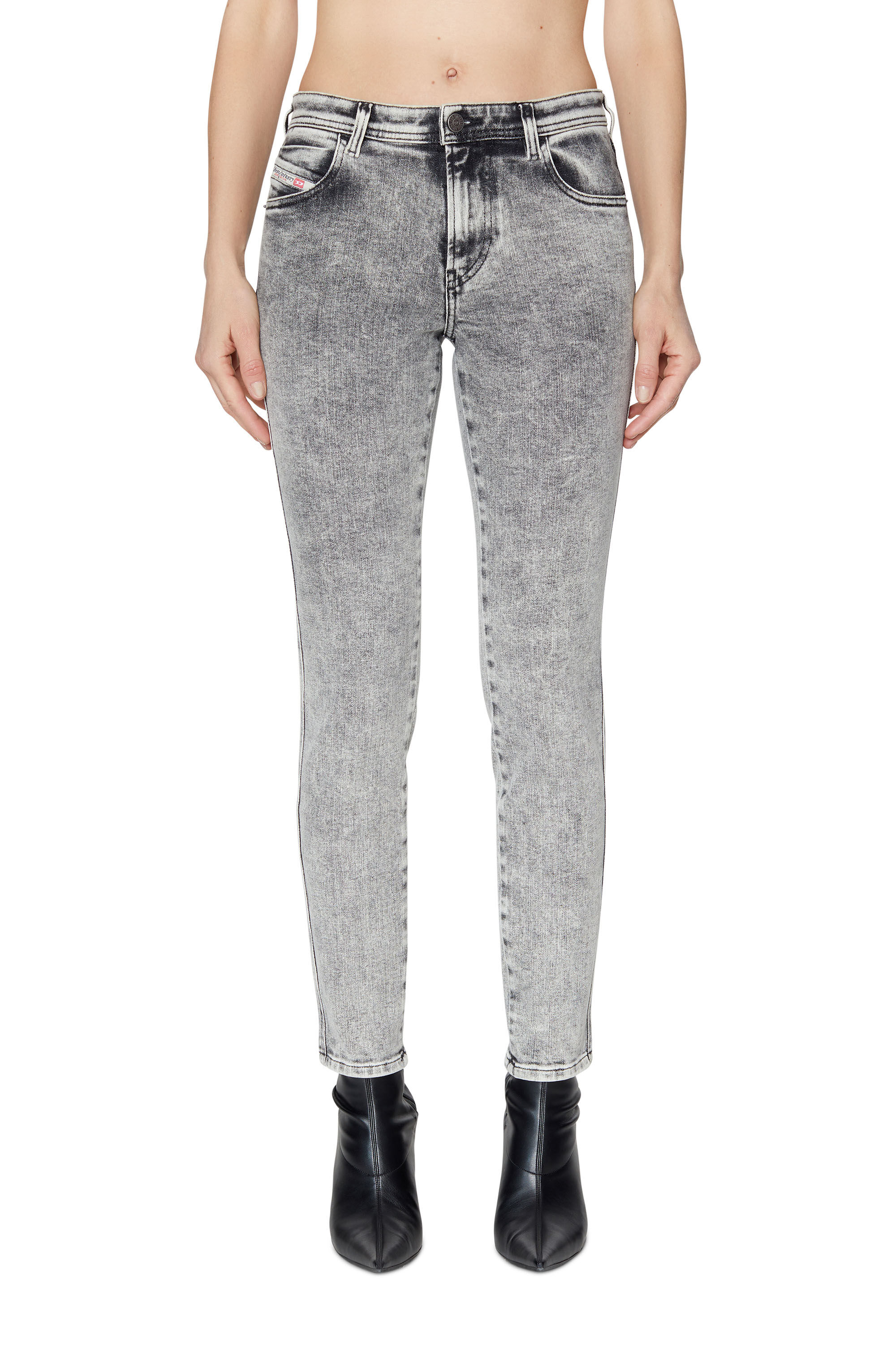 Diesel - 2015 Babhila 09D89 Skinny Jeans, Light Grey - Image 3
