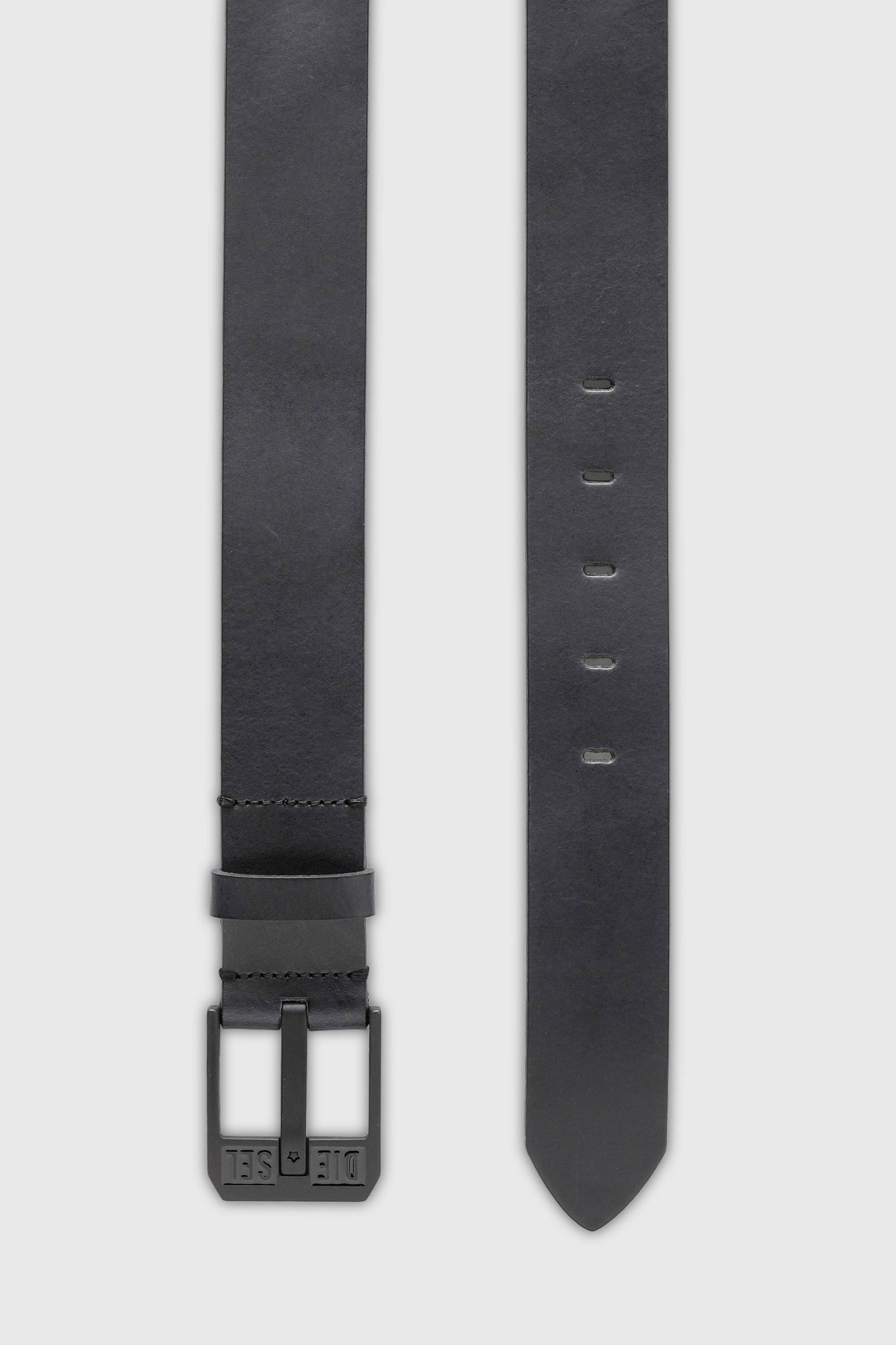 Diesel - BLUESTAR II, Ceinture 3.9 cm en cuir avec boucle logo &eacute;toile Homme in Gris - 3