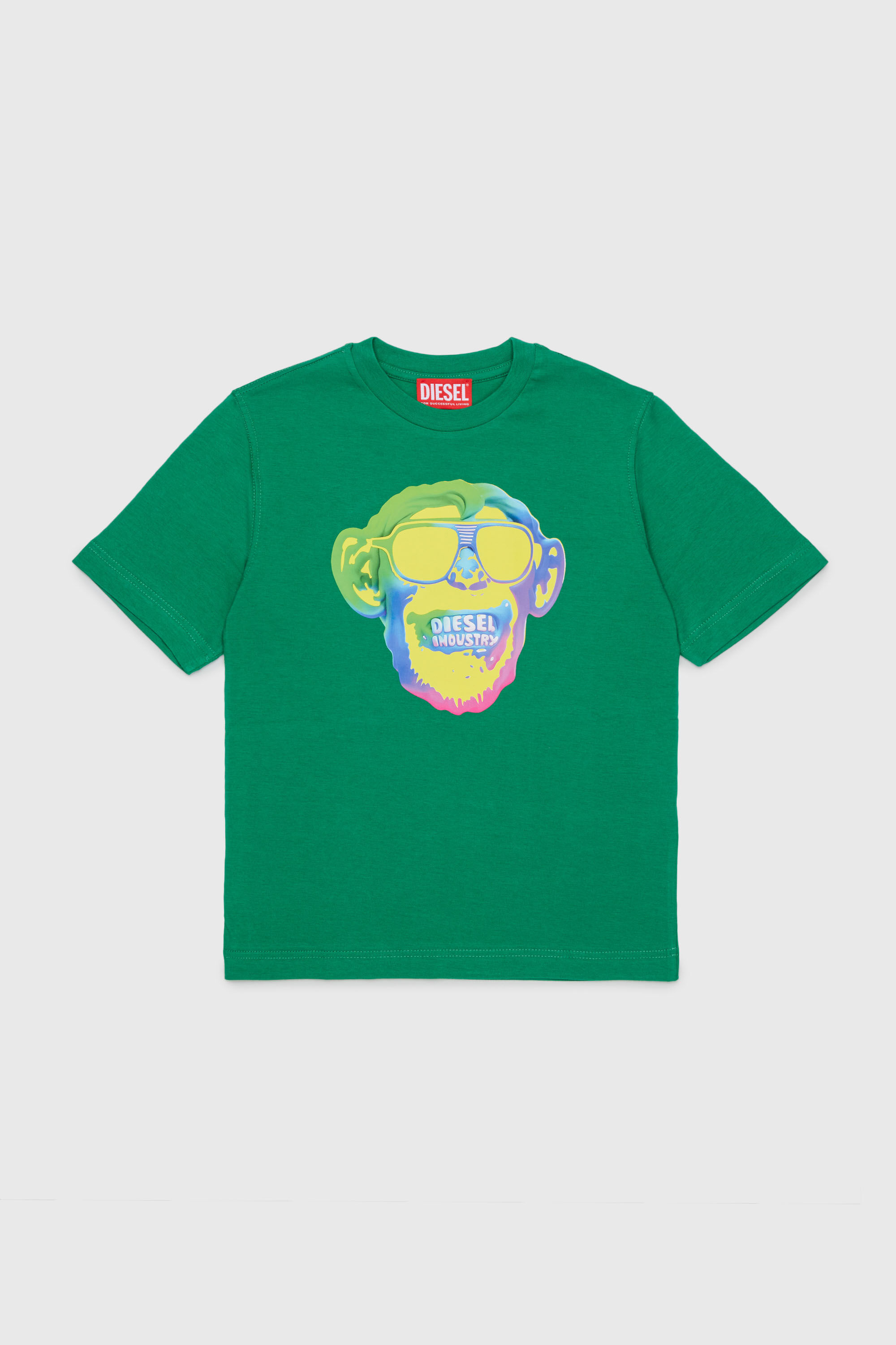 Diesel - TMONKEY OVER, T-shirt avec imprim&eacute; singe Homme in Vert - 1