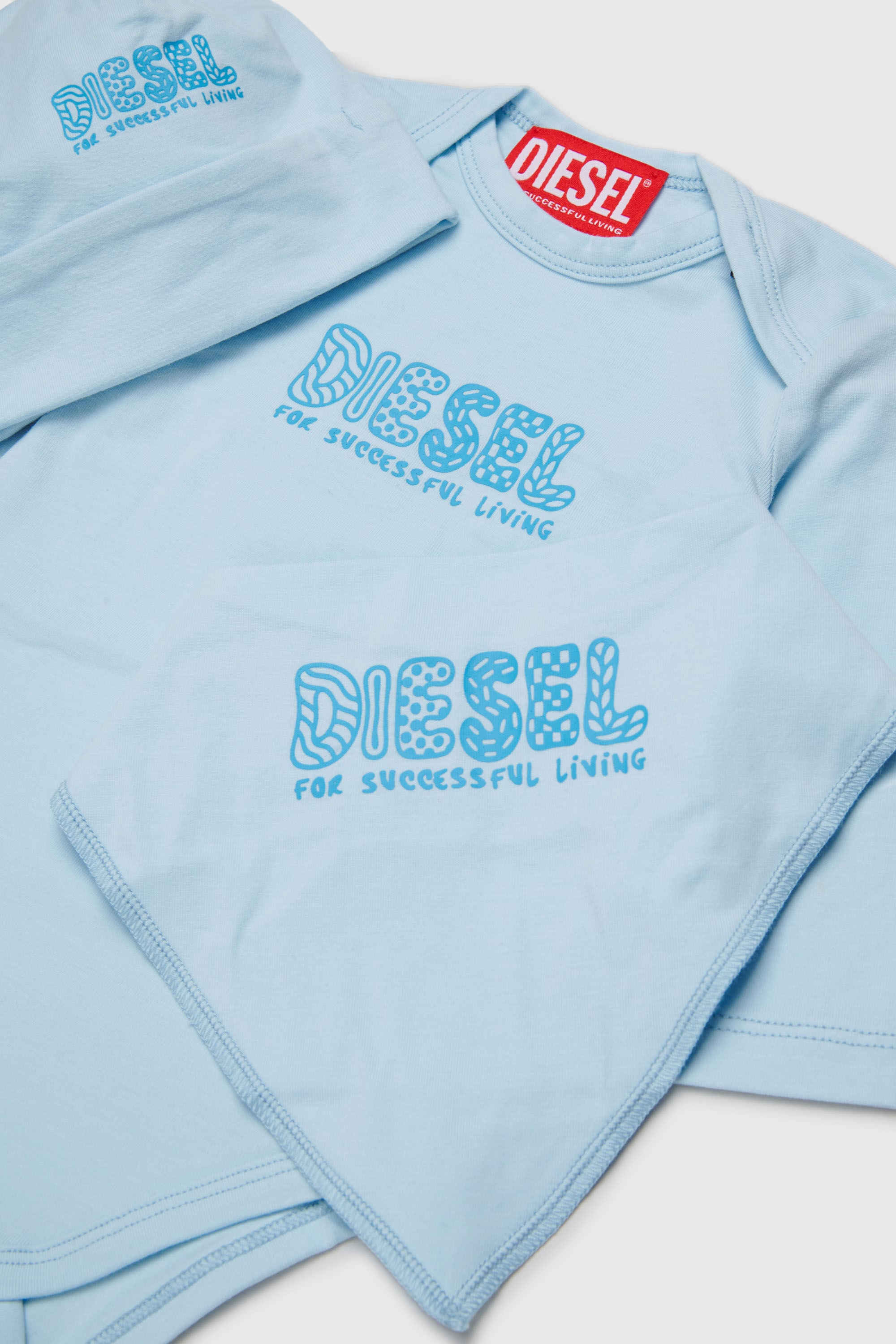 Diesel - UBBYBOX-NB, Ensemble nouveau-n&eacute; avec imprim&eacute; doodle-logo Mixte in Bleu - 3