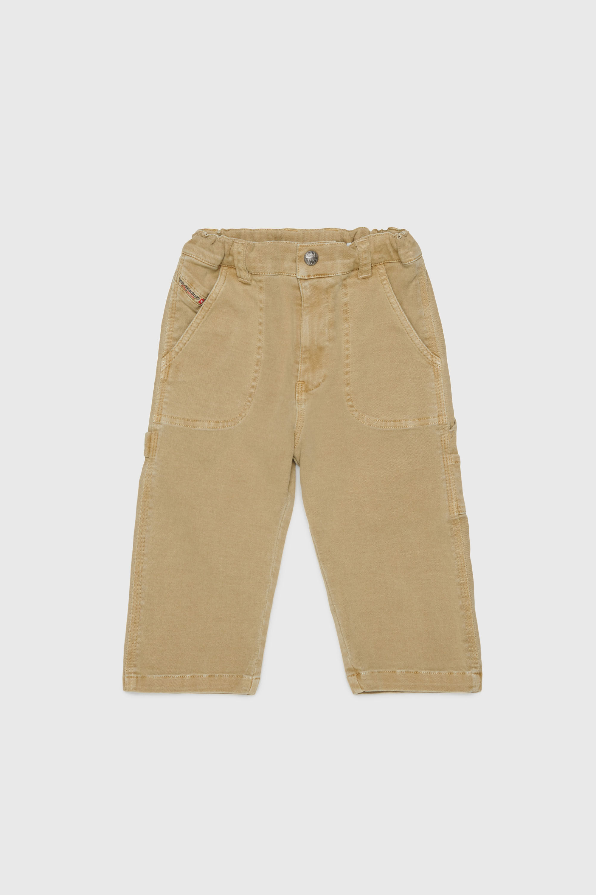 Diesel - PELINIB, Pantalon style workwear en coton stretch Homme in Marron - 1