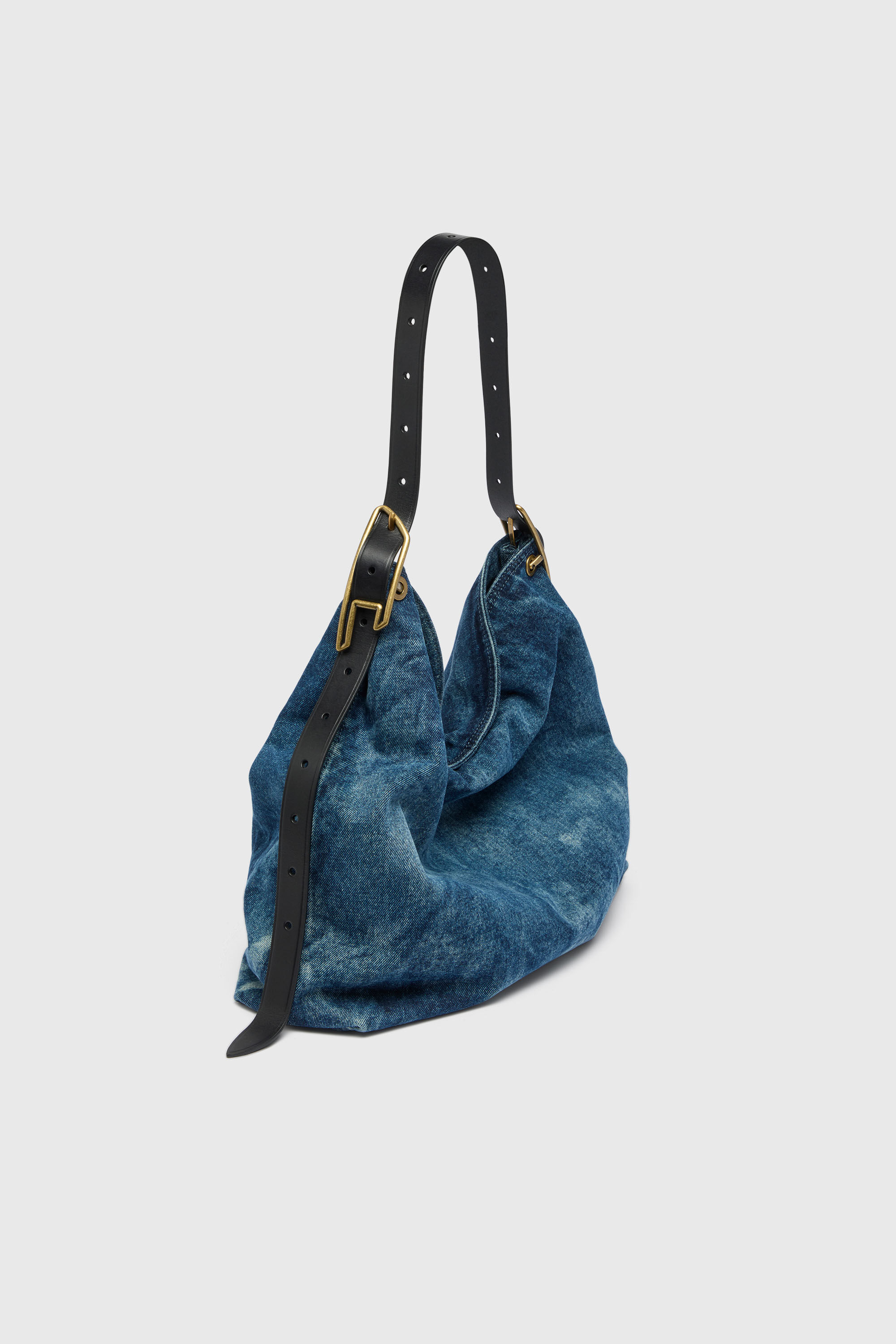 Diesel - D-LINE HOBO L, D-Line-Sac hobo en denim Femme in Bleu - 7