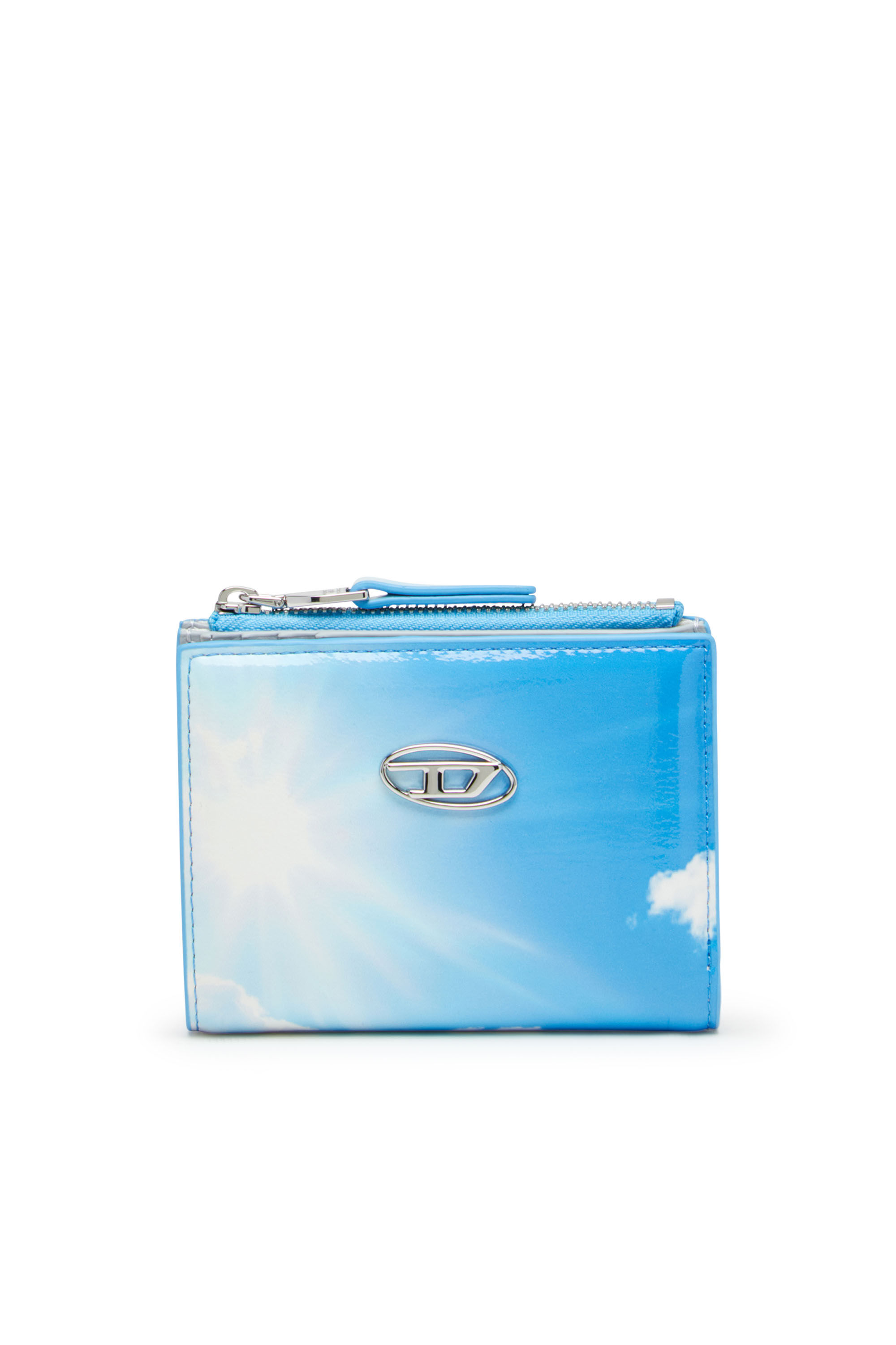 Women's Small wallet in printed glossy PU | Blue | Diesel
