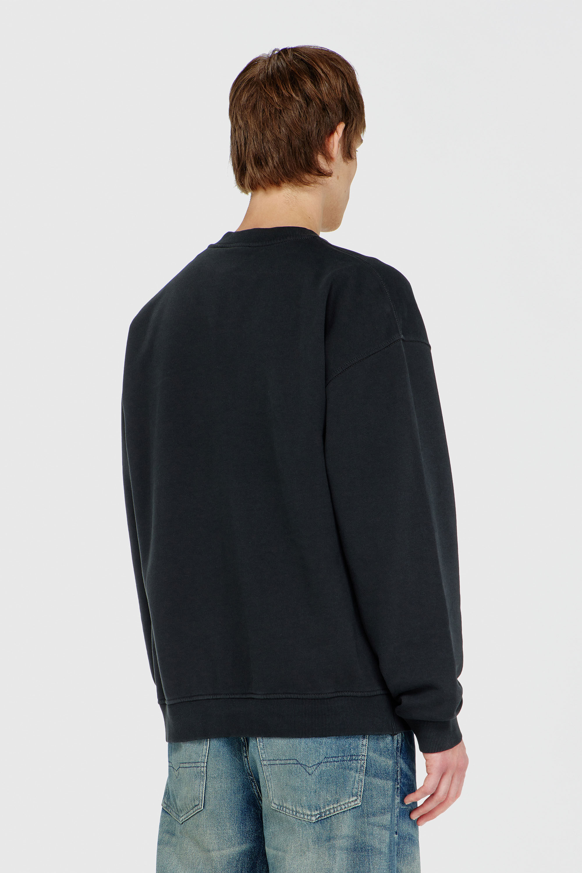 Diesel - S-BOXT-N5, Sweat-shirt en coton avec D ovale floqu&eacute; Homme in Noir - 4