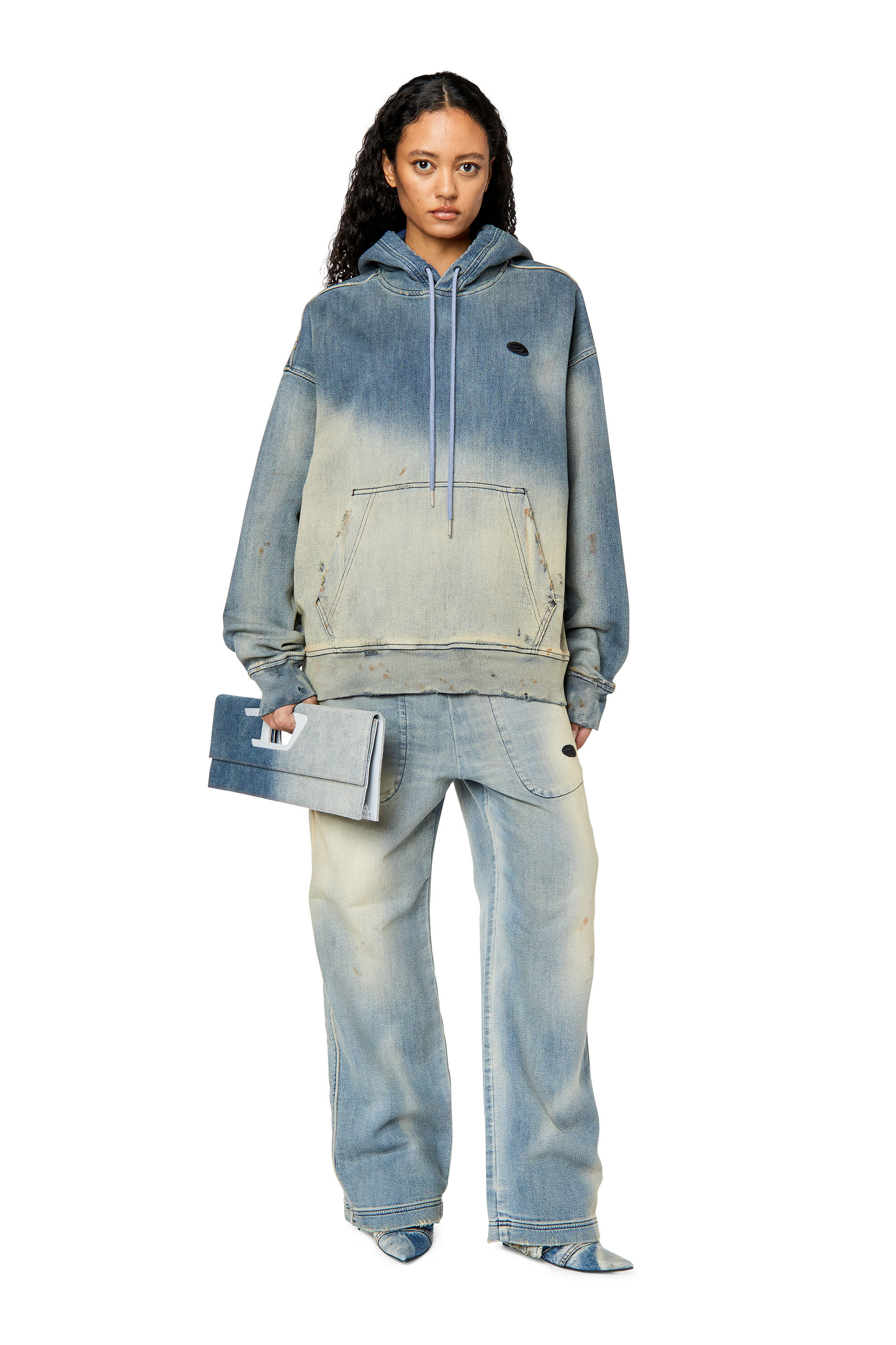 Diesel - D-Martians Track Denim 09G48 Straight, Light Blue - Image 7