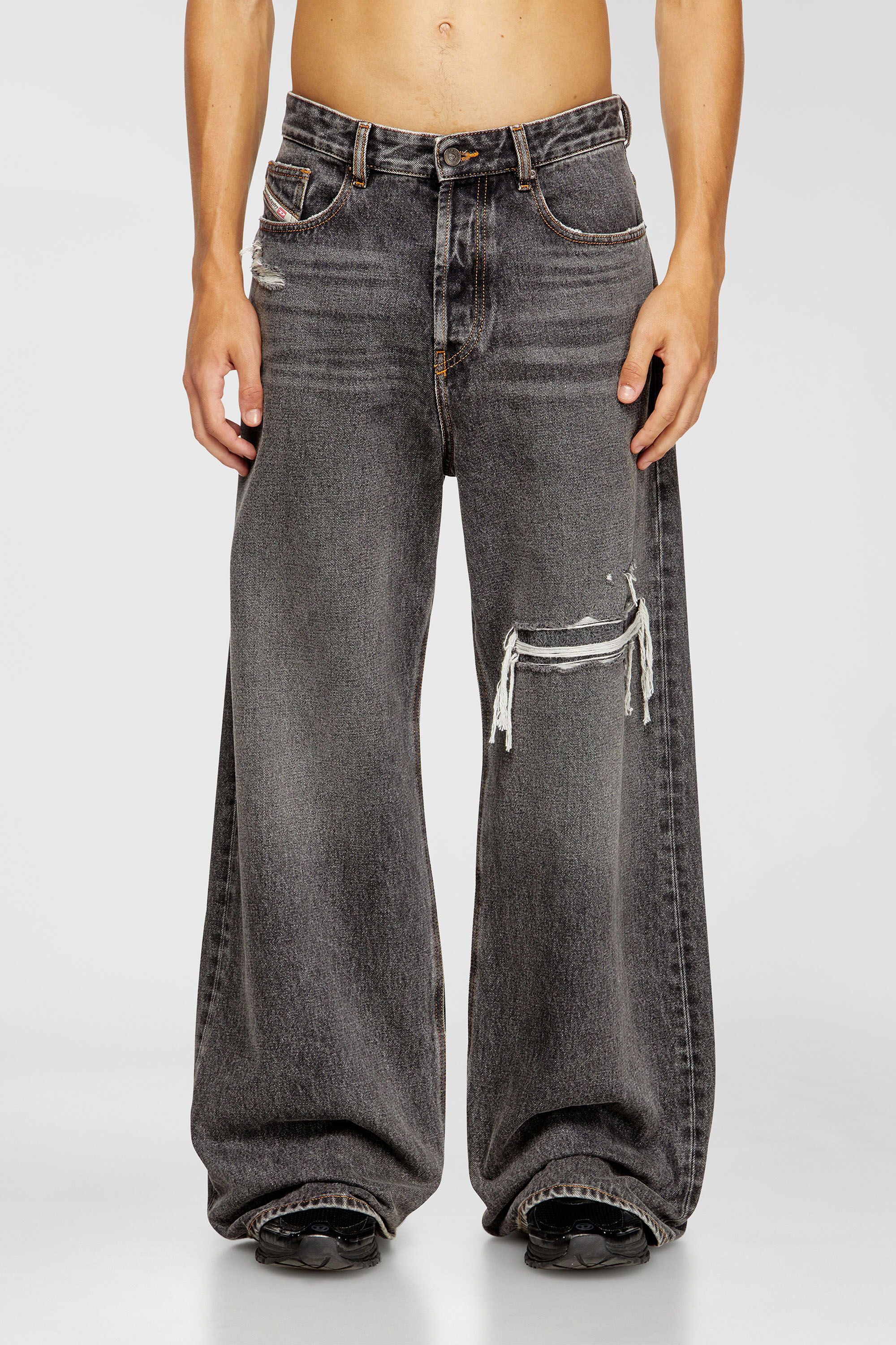 Diesel - Relaxed Jeans D-Rise 007F6 Homme, Noir/Gris fonc&eacute; - Image 2