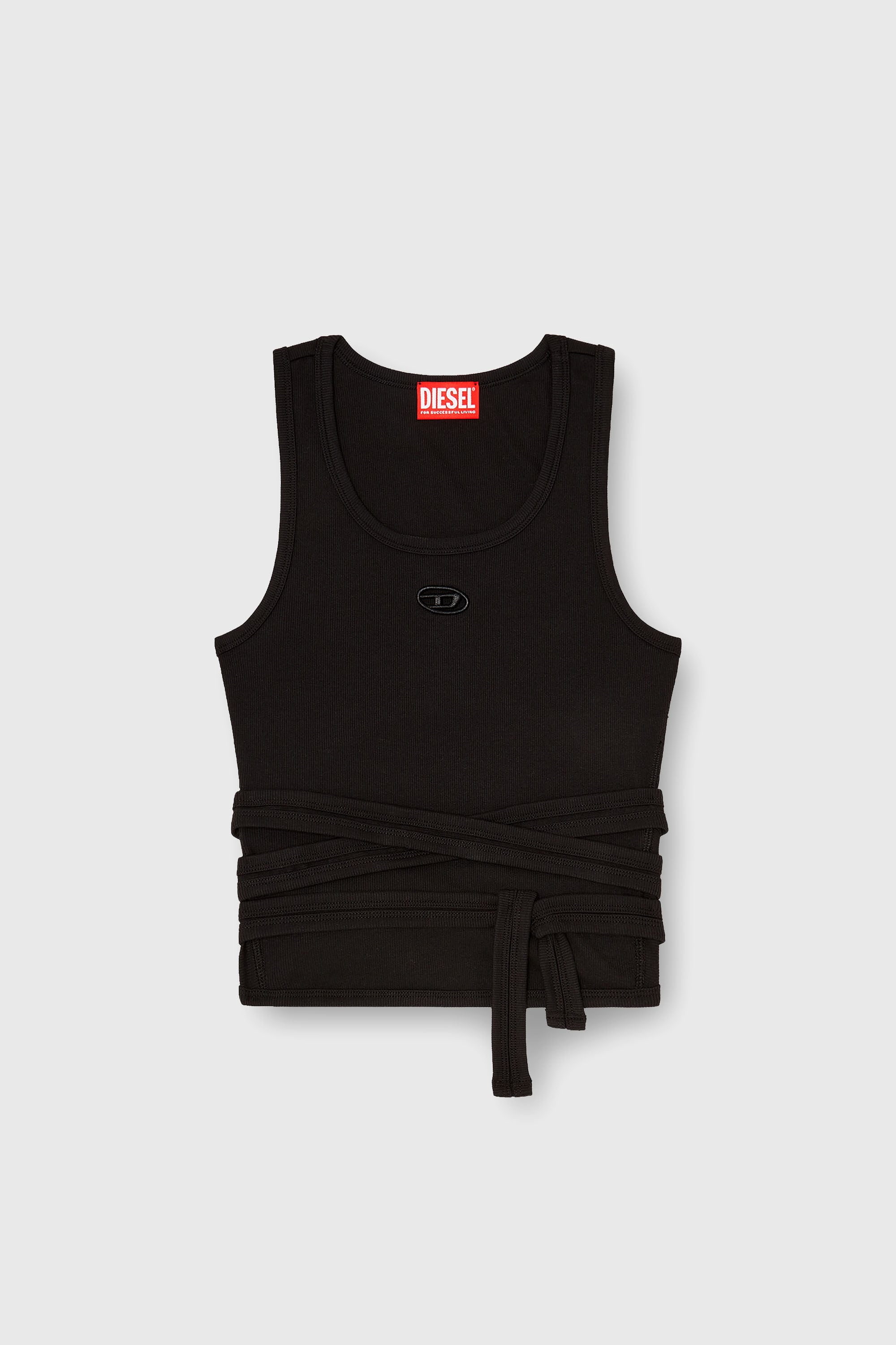 Diesel - T-ANKY-TAIL-S1, Crop top avec lacets enveloppants Femme in Noir - 2