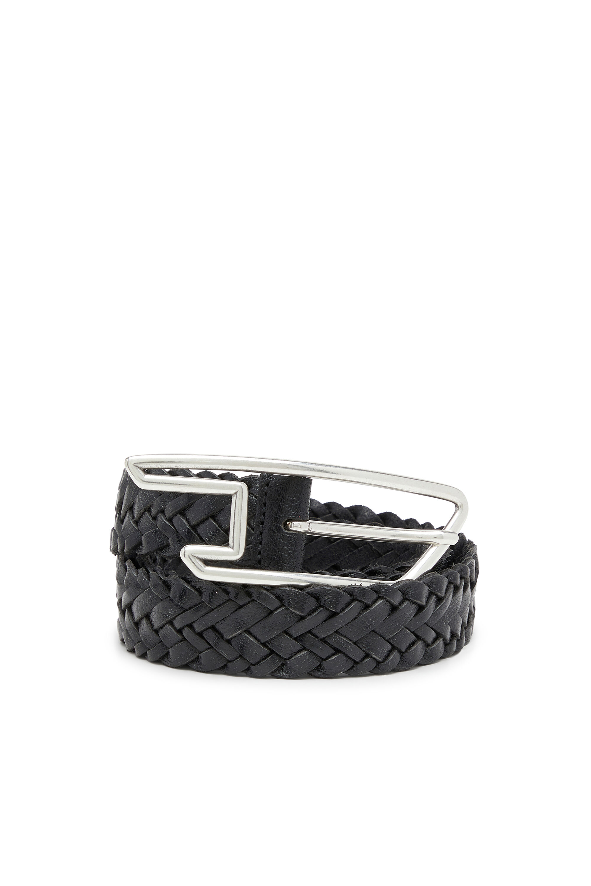 Diesel - B-D LINE 30 BRAIDERED, 3 cm ceinture en cuir tress&eacute; Mixte in Noir - 3