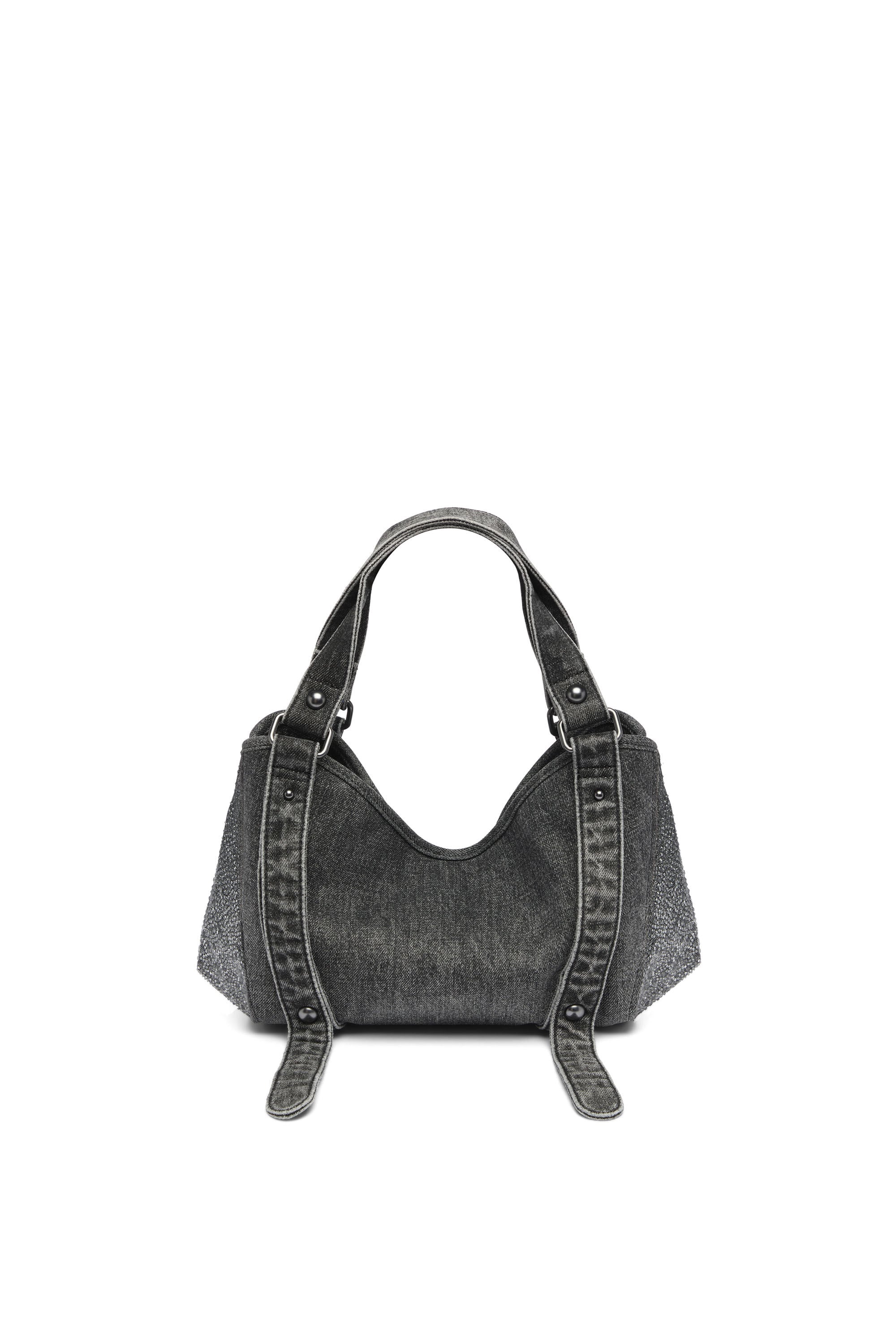 Diesel - D-ONE TOPHANDLE S, D-One-Sac small &agrave; poign&eacute;e sup&eacute;rieure en denim solaris&eacute; orn&eacute; de cristaux Femme in Noir - 2