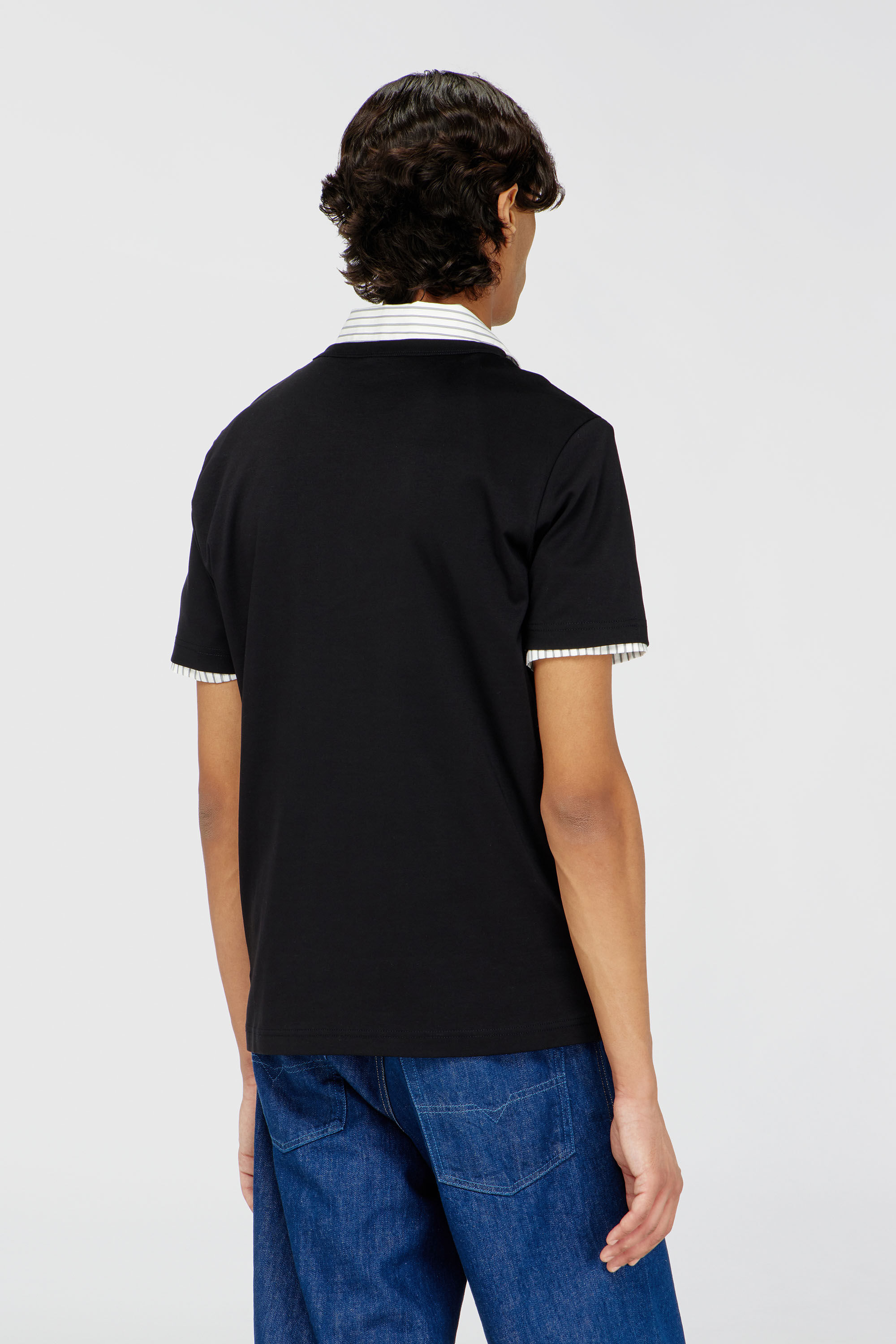 Diesel - T-MIEGOR-K77, T-shirt en coton avec mini-logo Homme in Noir - 4