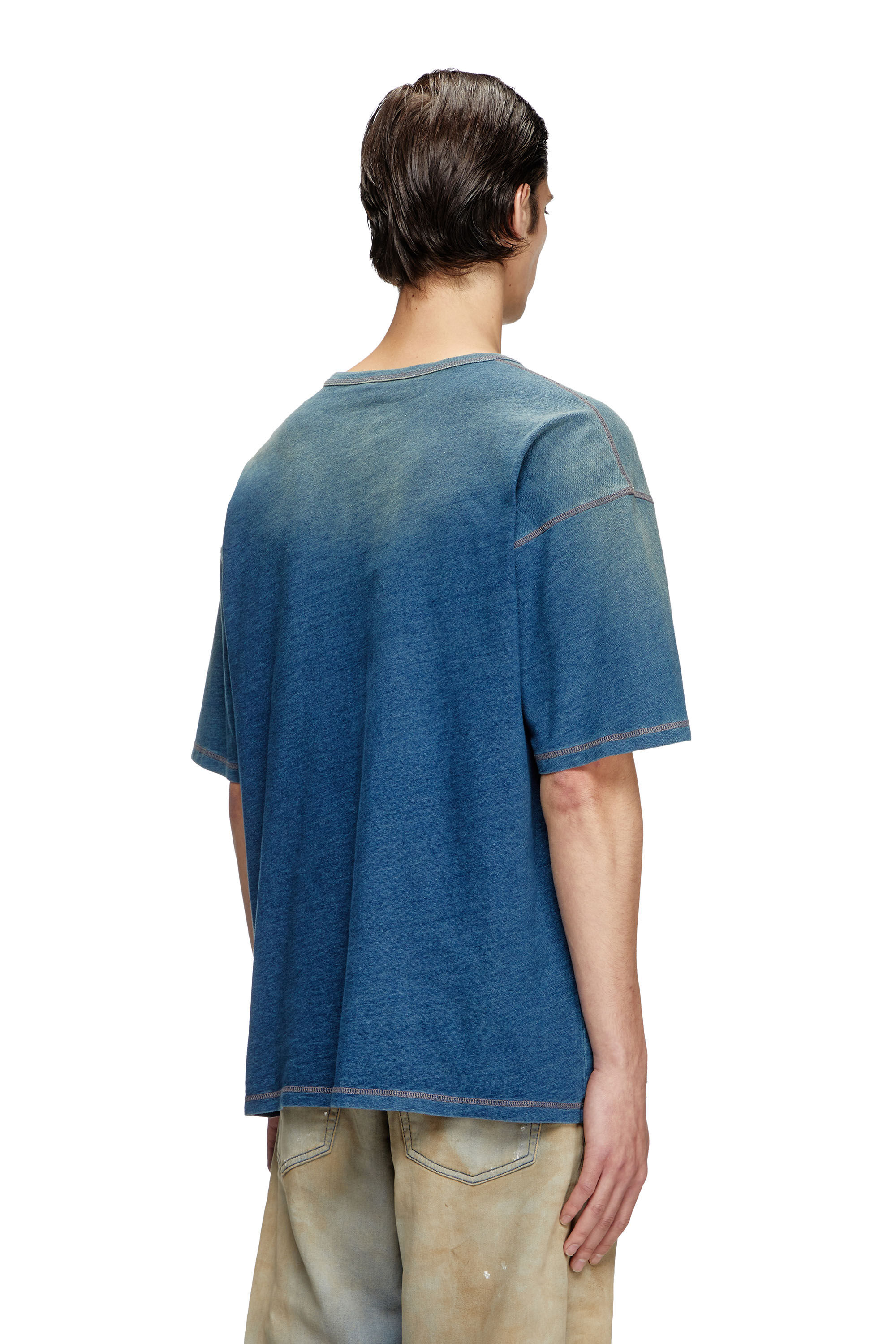 ★DIESEL★ T-Box R11 T-Shirt Blue A161860GIAU01 Men's T-shirt with sprayed treatment | Blue | Diesel
