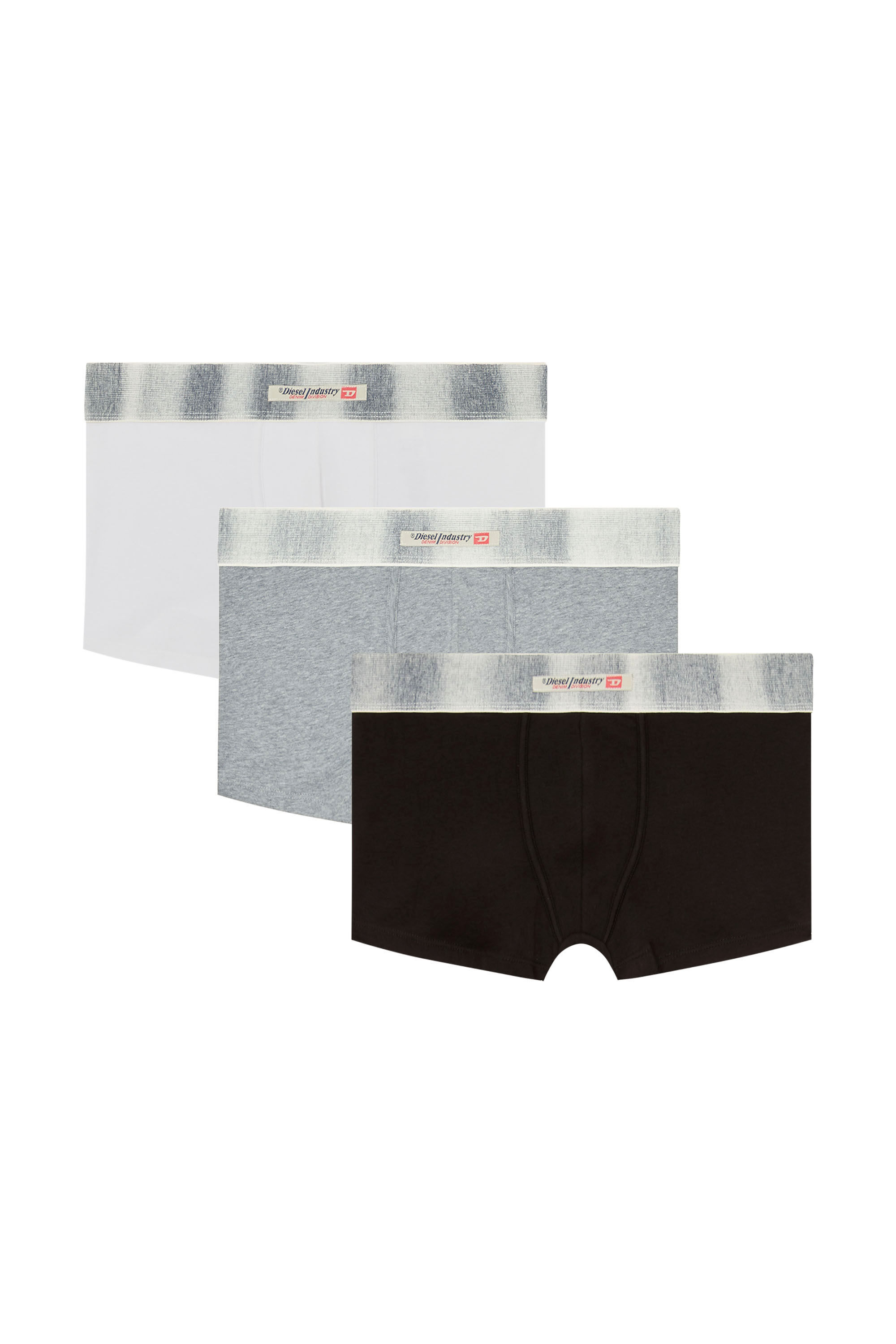 Diesel - DAMIEN-DNM-3PACK, Lot de trois boxers en coton stretch avec ceinture en satin Homme in Polychrome - 2