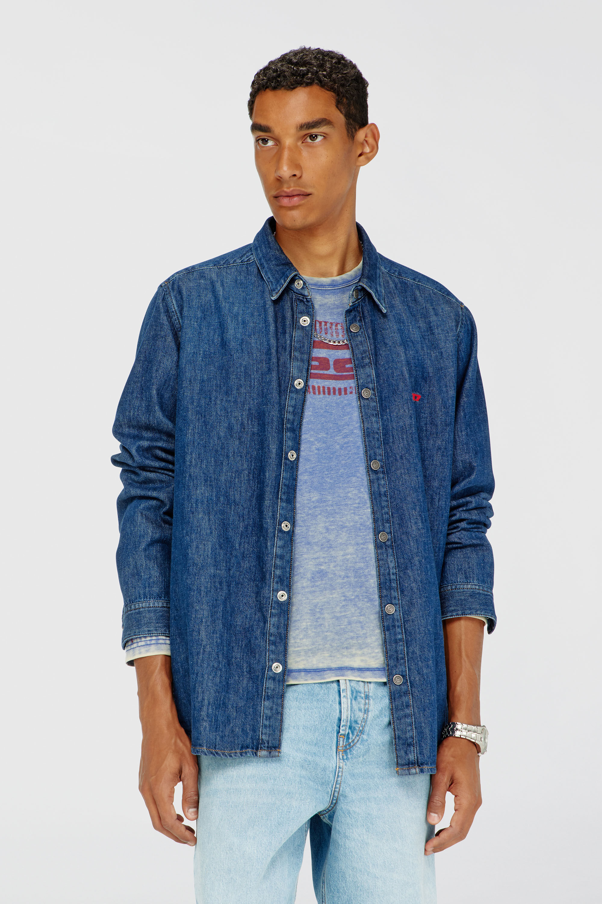 Diesel - D-SIMPLY, Chemise en denim Homme in Bleu - 3