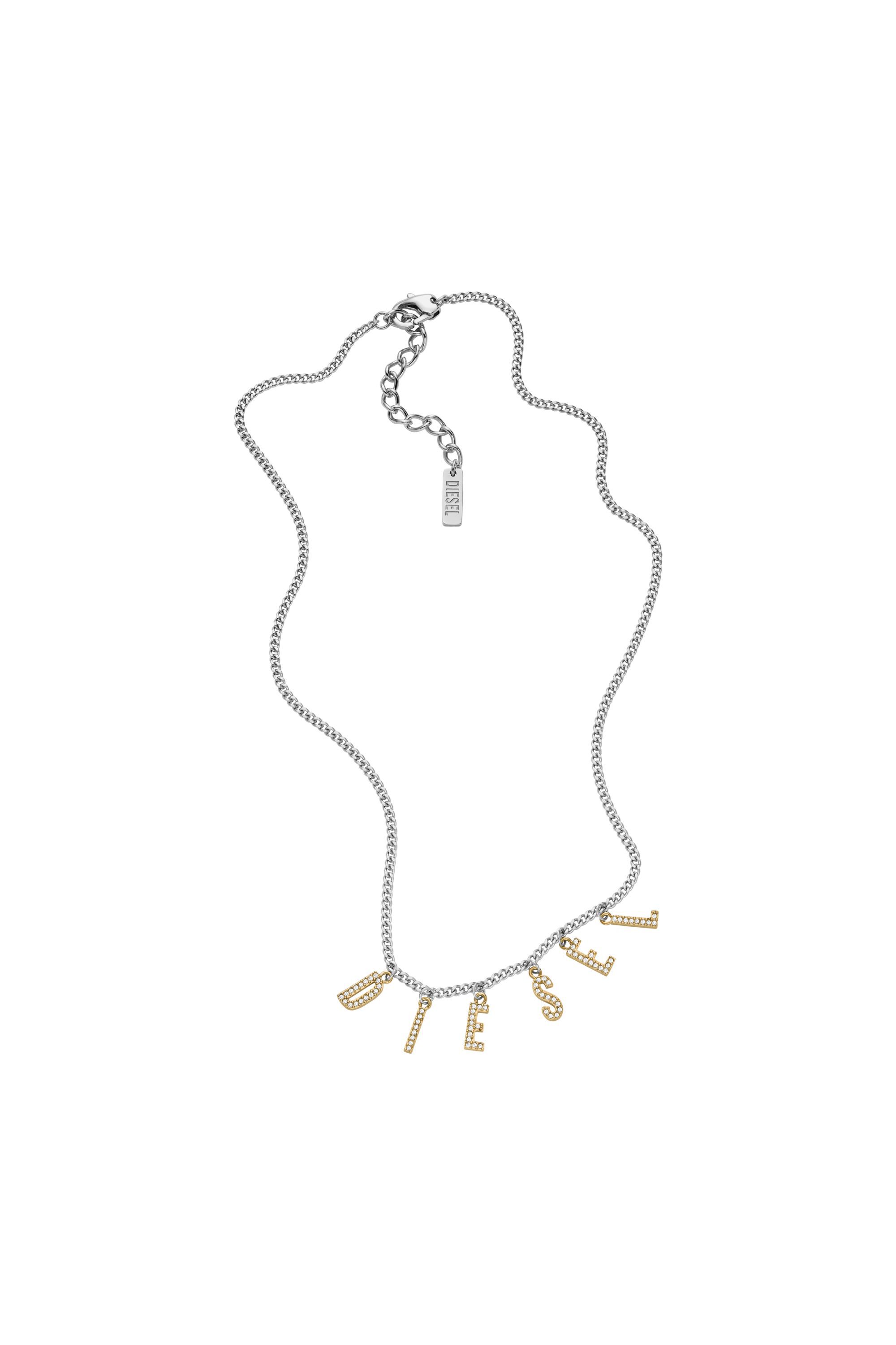 【DIESEL】DX1545931 NECKLACE Women's Two-Tone Stainless Steel Chain Necklace | Silver