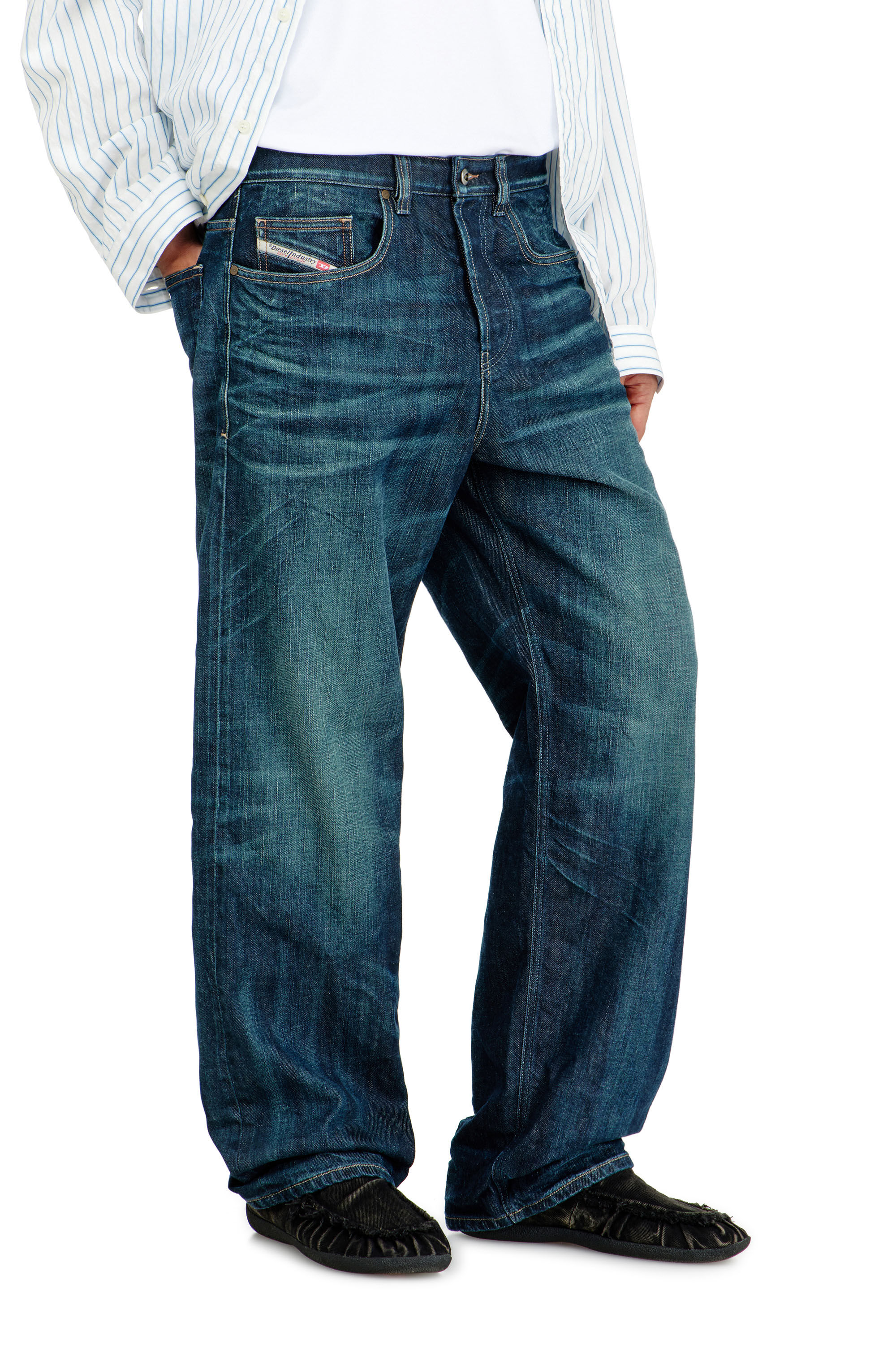 Diesel - Relaxed Jeans 2001 D-Macro 09Q04 Homme, Bleu Fonc&eacute; - Image 7