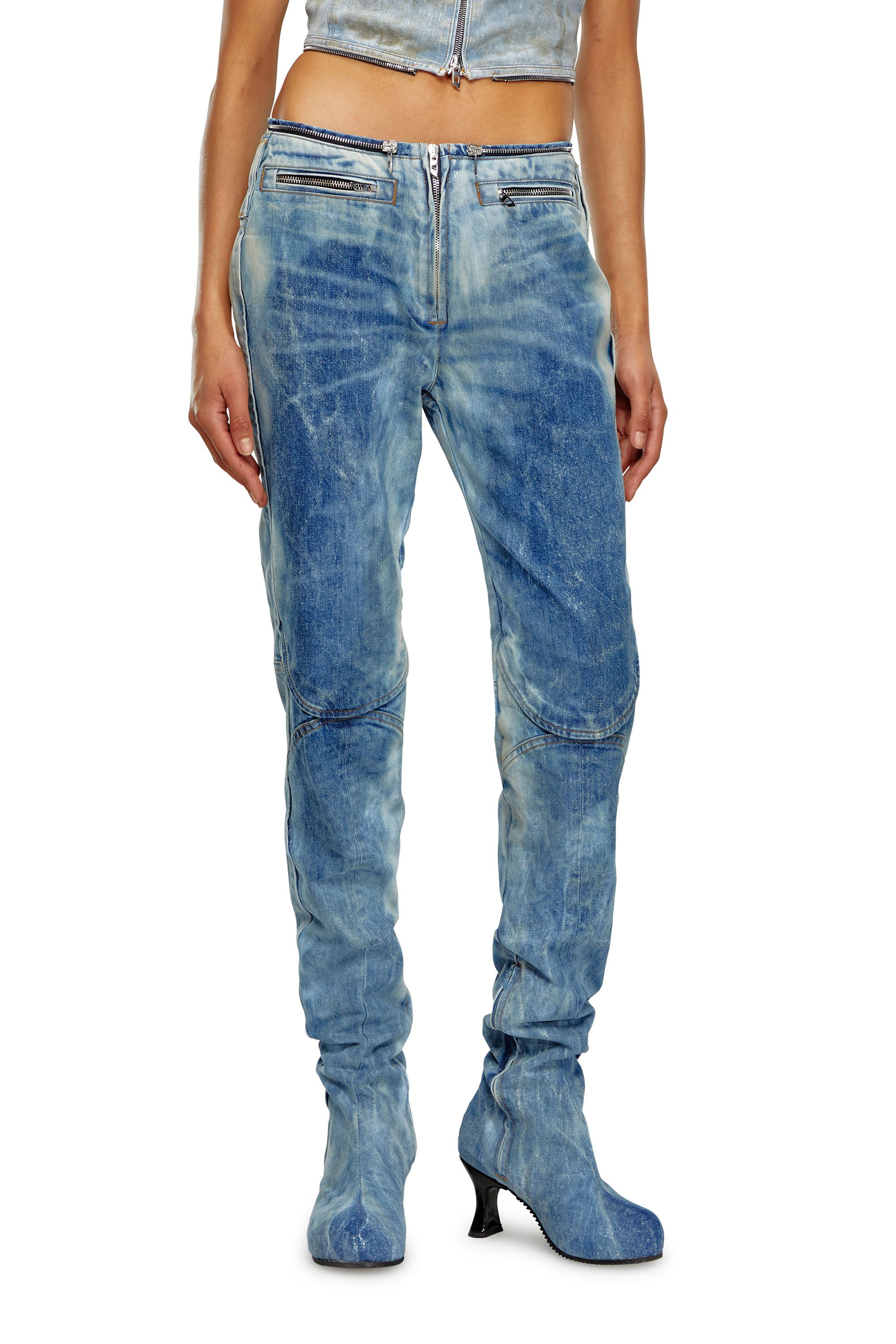 Diesel - Femme Straight Jeans D-Gen 0PGAM, Bleu moyen - Image 3