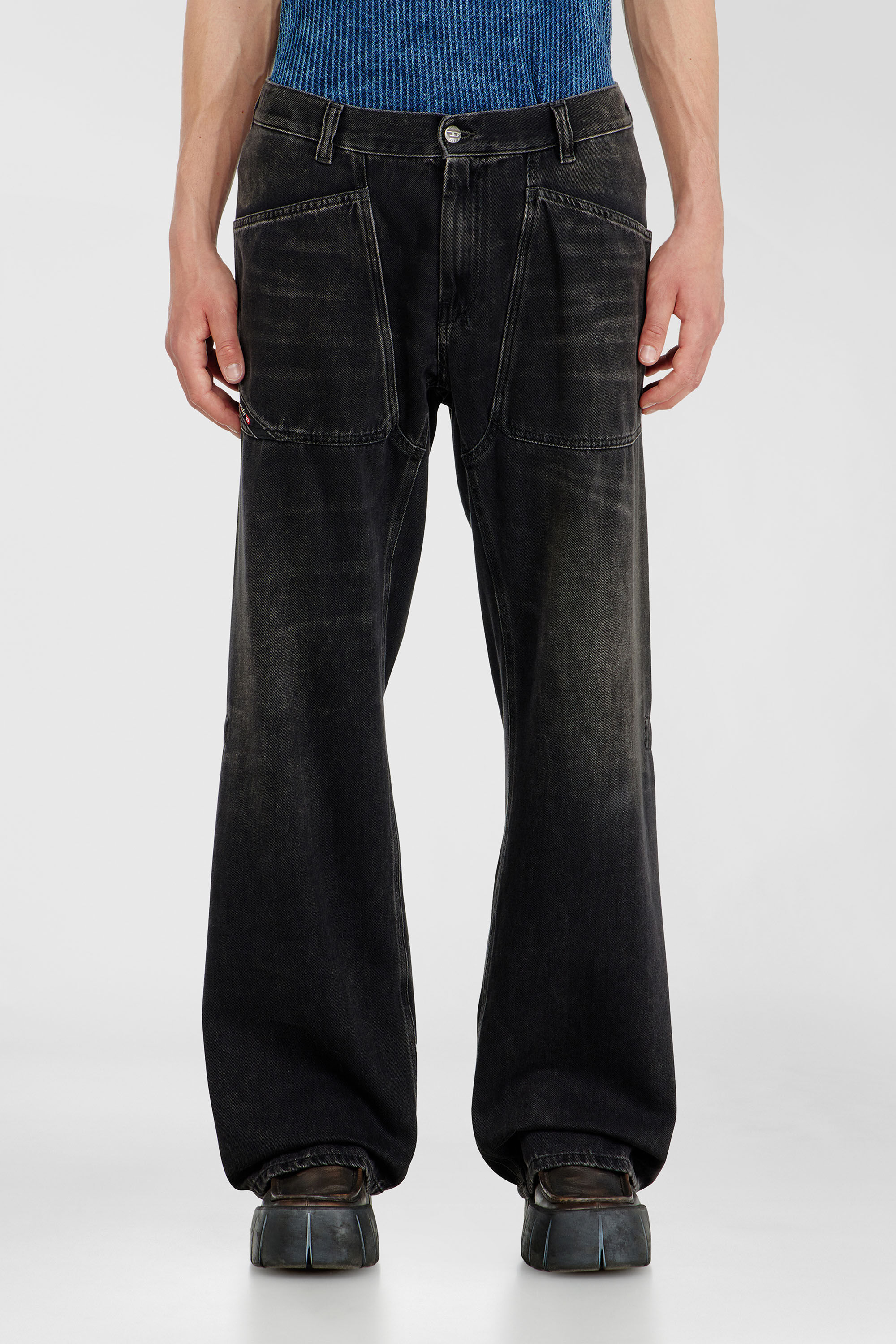 Diesel - Relaxed Jeans D-Zeta 09J96 Homme, Noir/Gris fonc&eacute; - Image 4