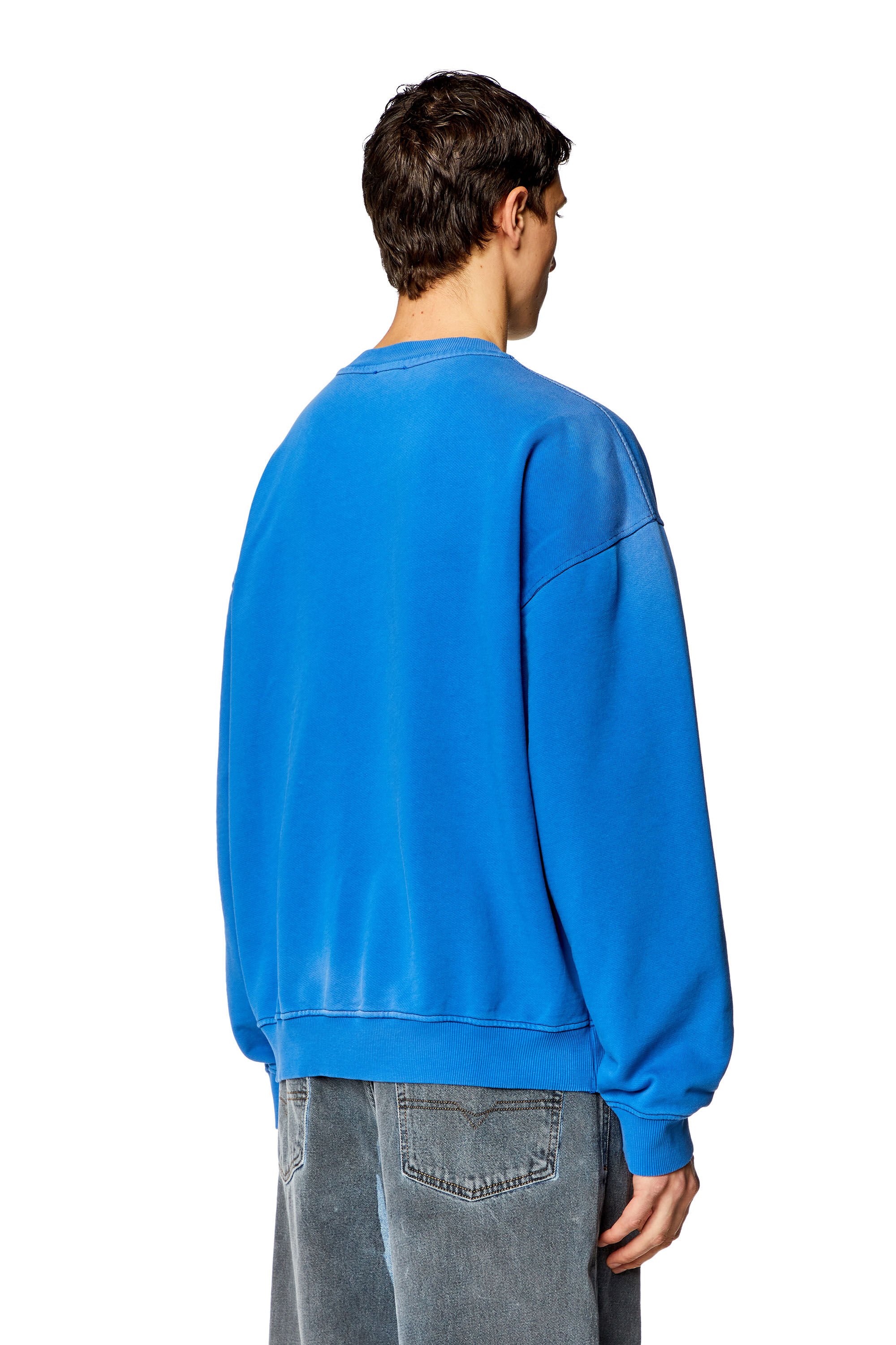 Diesel - S-BOXT-N6, Homme Sweat-shirt style universitaire avec empiècements LIES in Bleu - Image 4